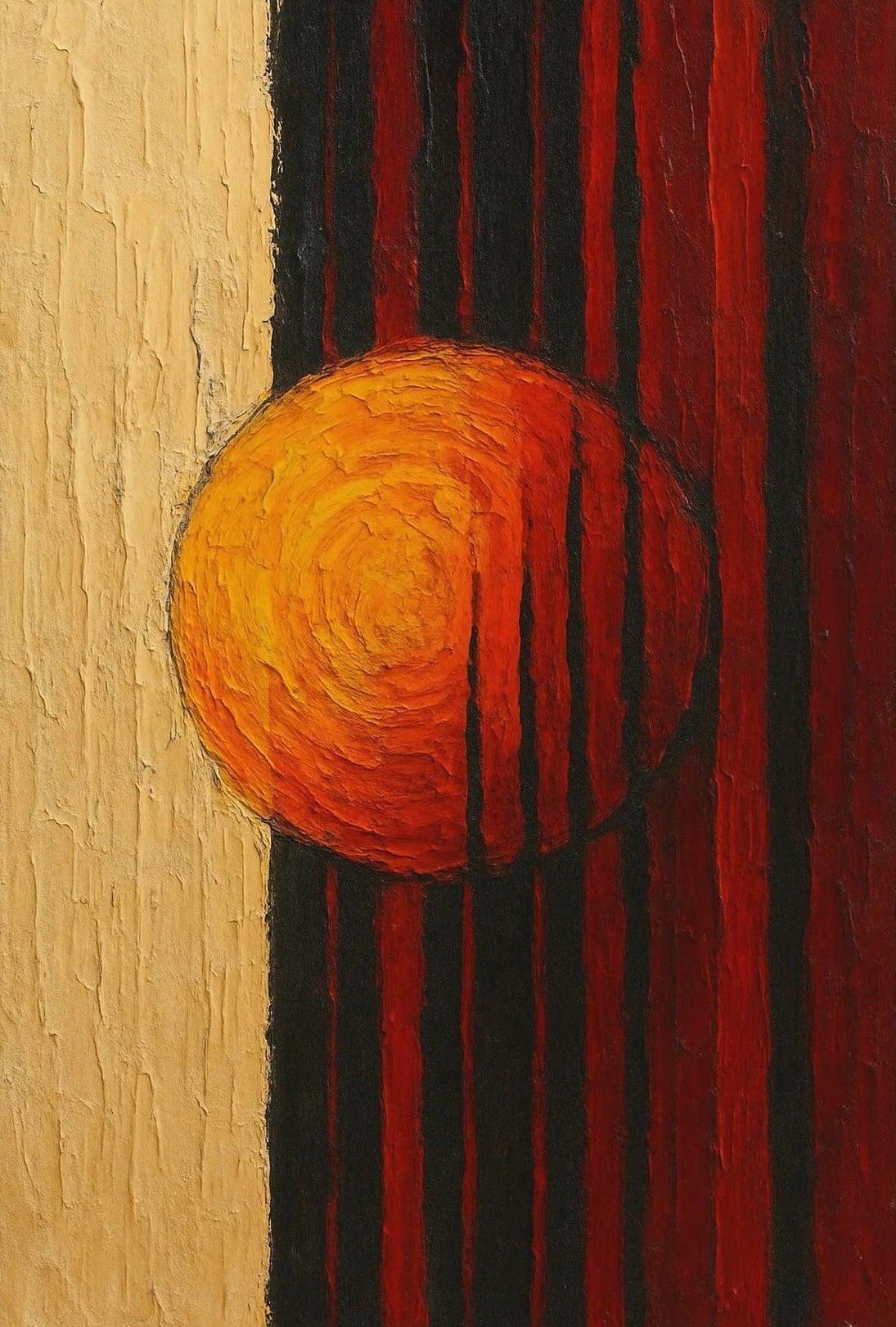 Abstract Sun and Striped Contrast Artistic Poster PosterGoat