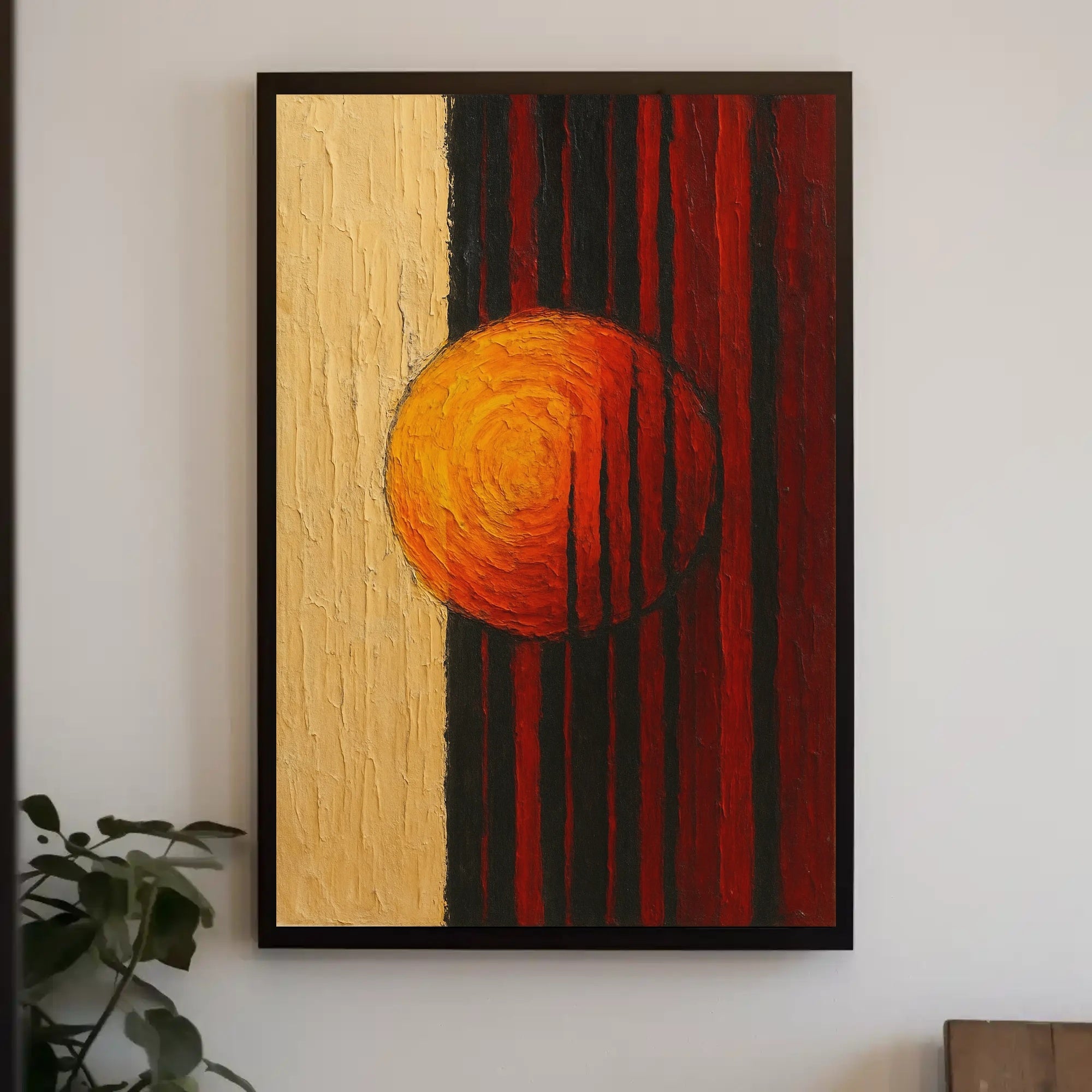Abstract Sun and Striped Contrast Artistic Poster PosterGoat