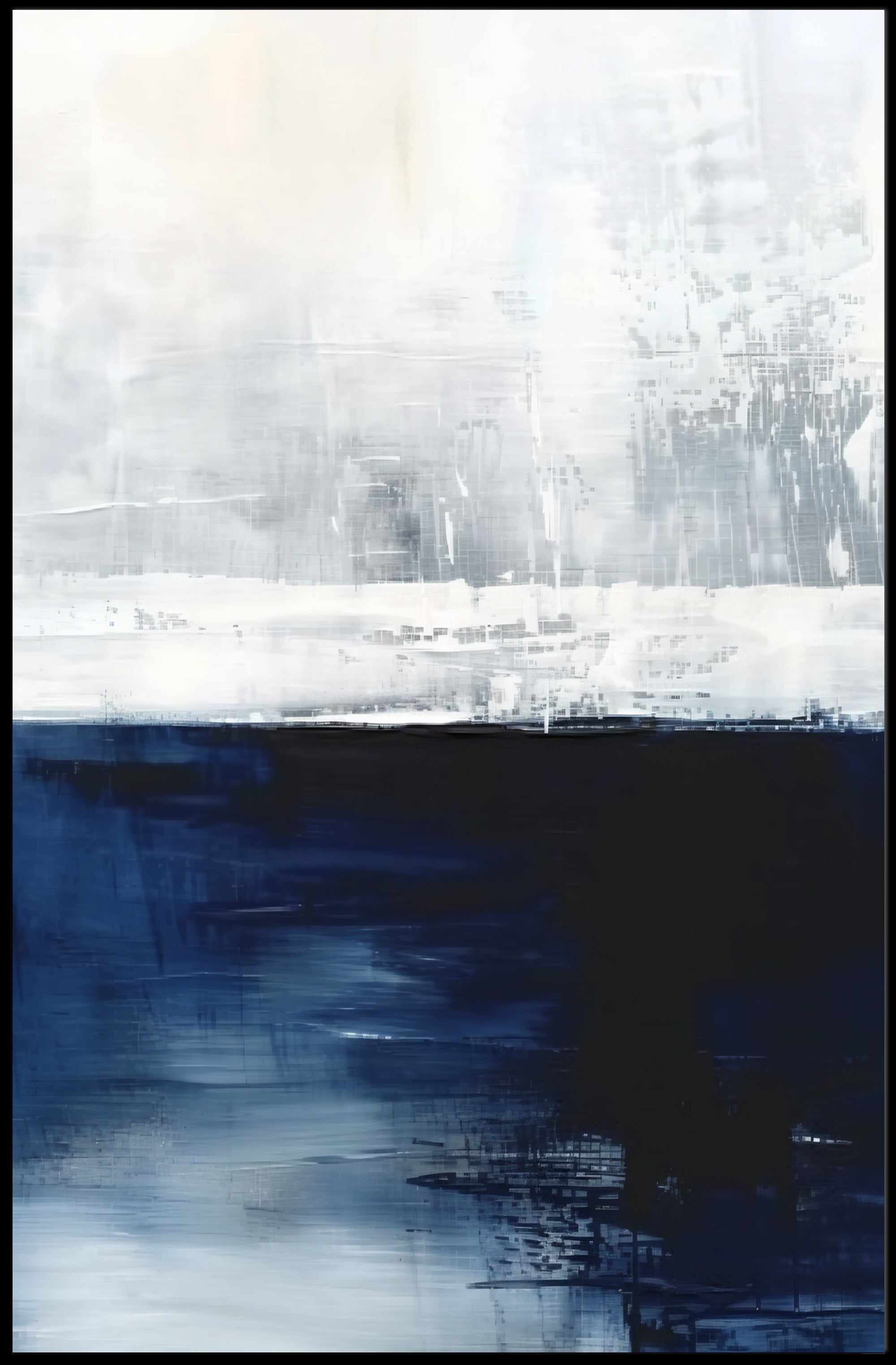 Abstract Tranquil Seascape: Modern Artistic Poster PosterGoat