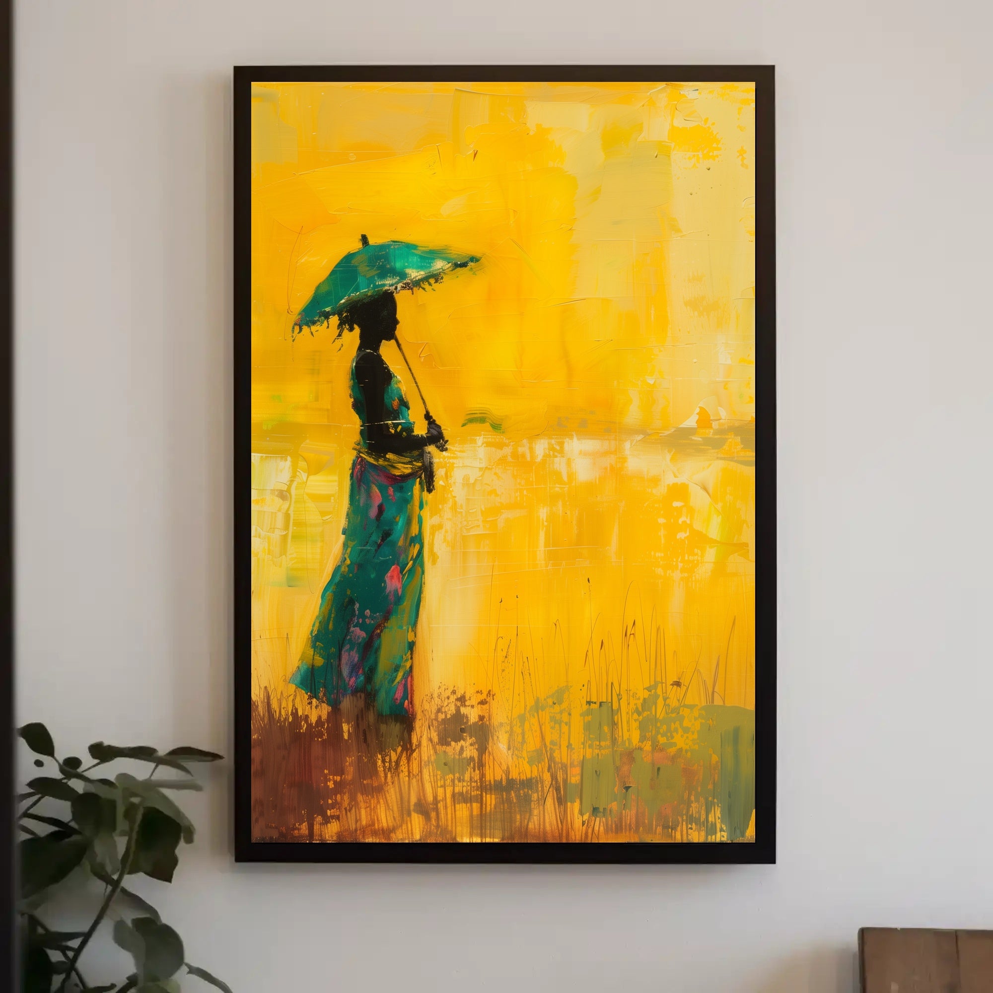 Abstract Umbrella Silhouette: Modern Artistic Poster PosterGoat