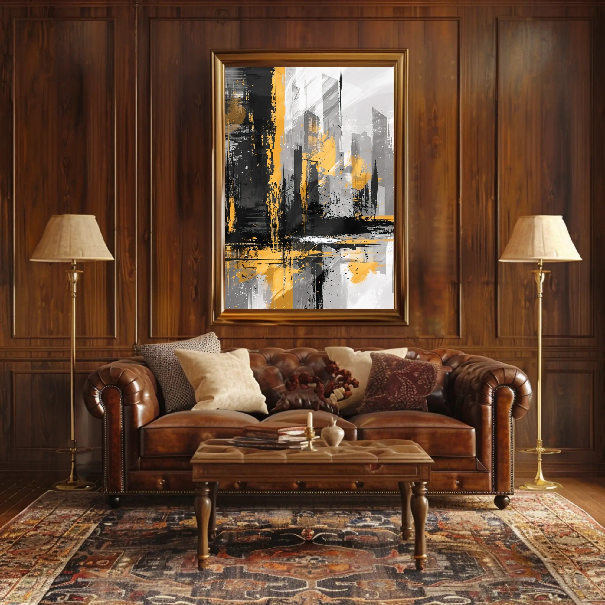 Abstract Urban Skyline Vibrant Colors Art Poster PosterGoat