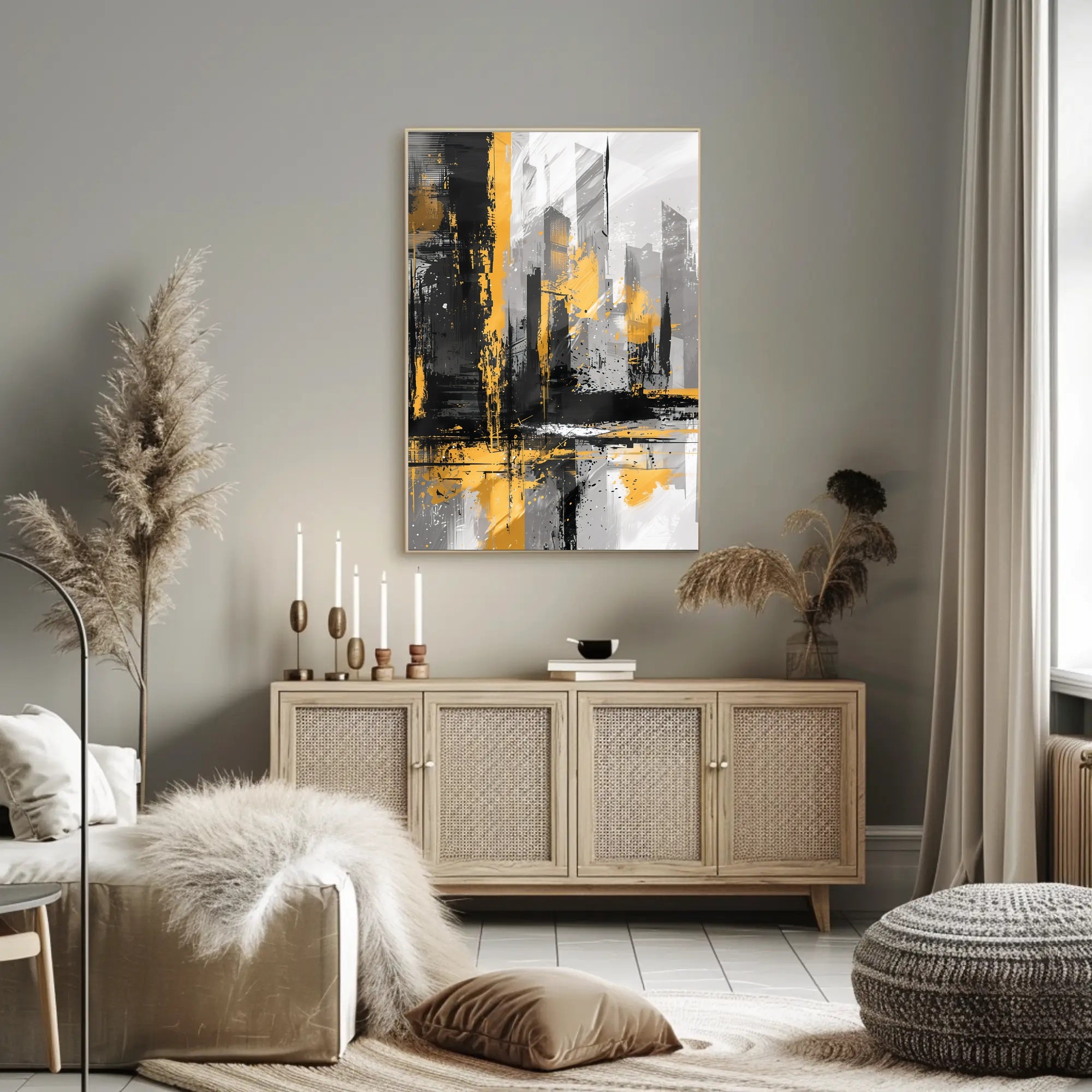 Abstract Urban Skyline Vibrant Colors Art Poster PosterGoat
