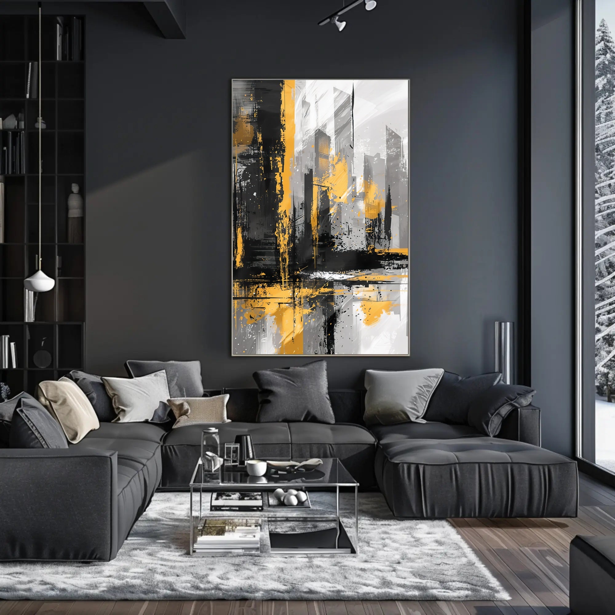 Abstract Urban Skyline Vibrant Colors Art Poster PosterGoat