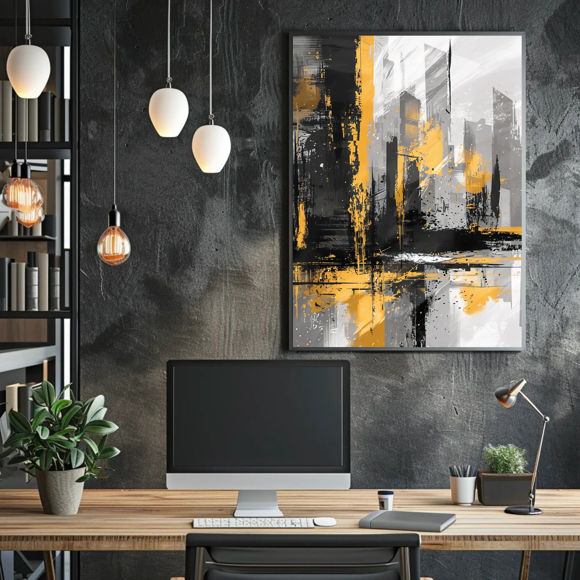 Abstract Urban Skyline Vibrant Colors Art Poster PosterGoat