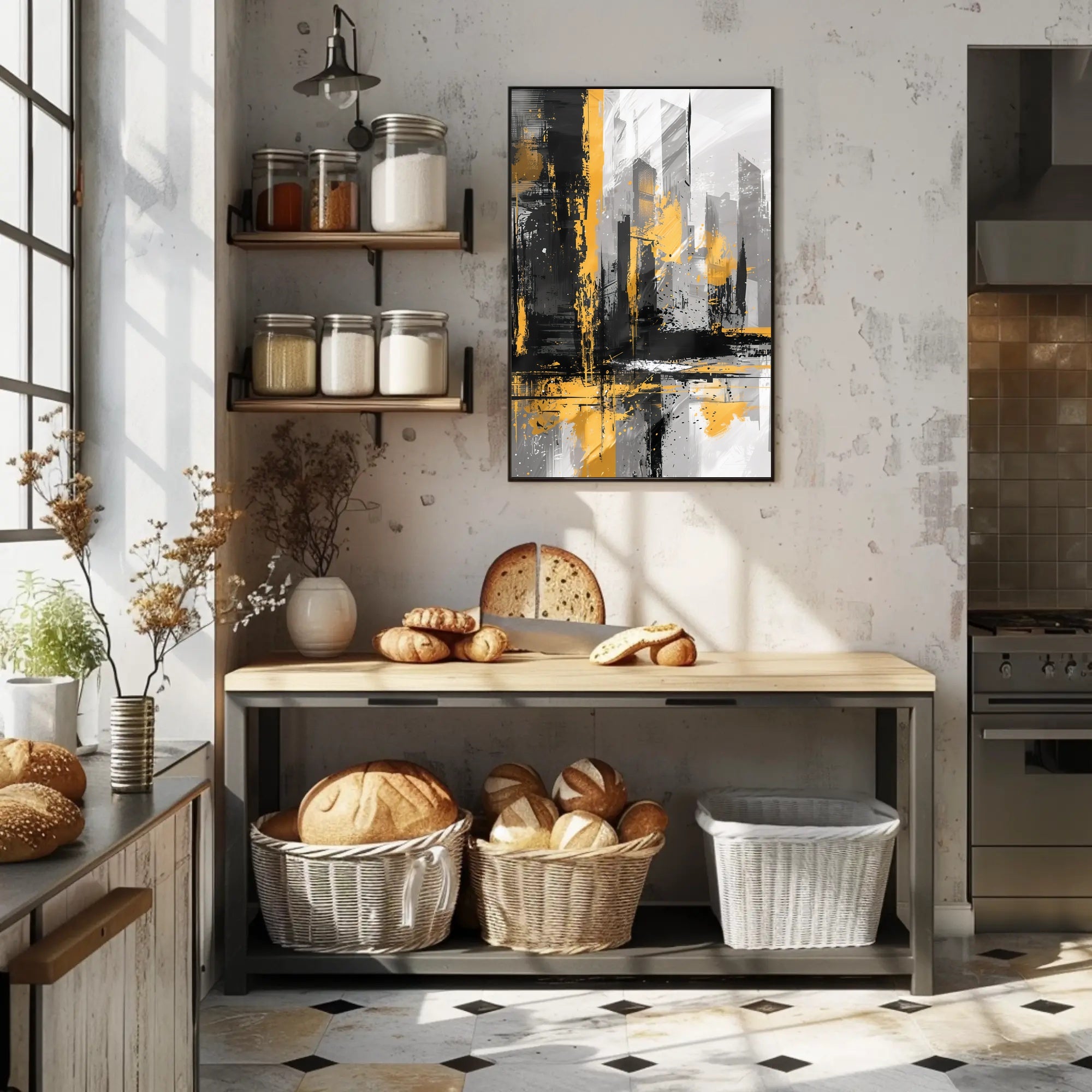 Abstract Urban Skyline Vibrant Colors Art Poster PosterGoat