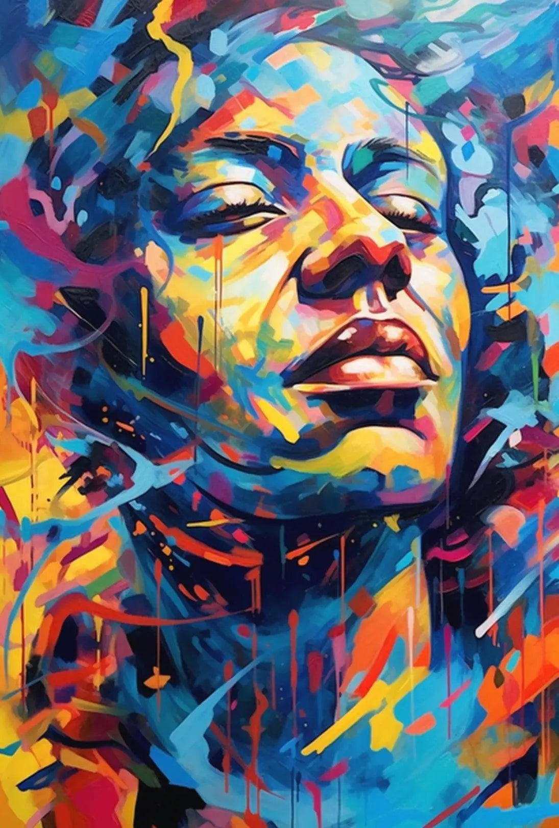 Abstract Vibrant Expression in Modern Artistic Poster PosterGoat
