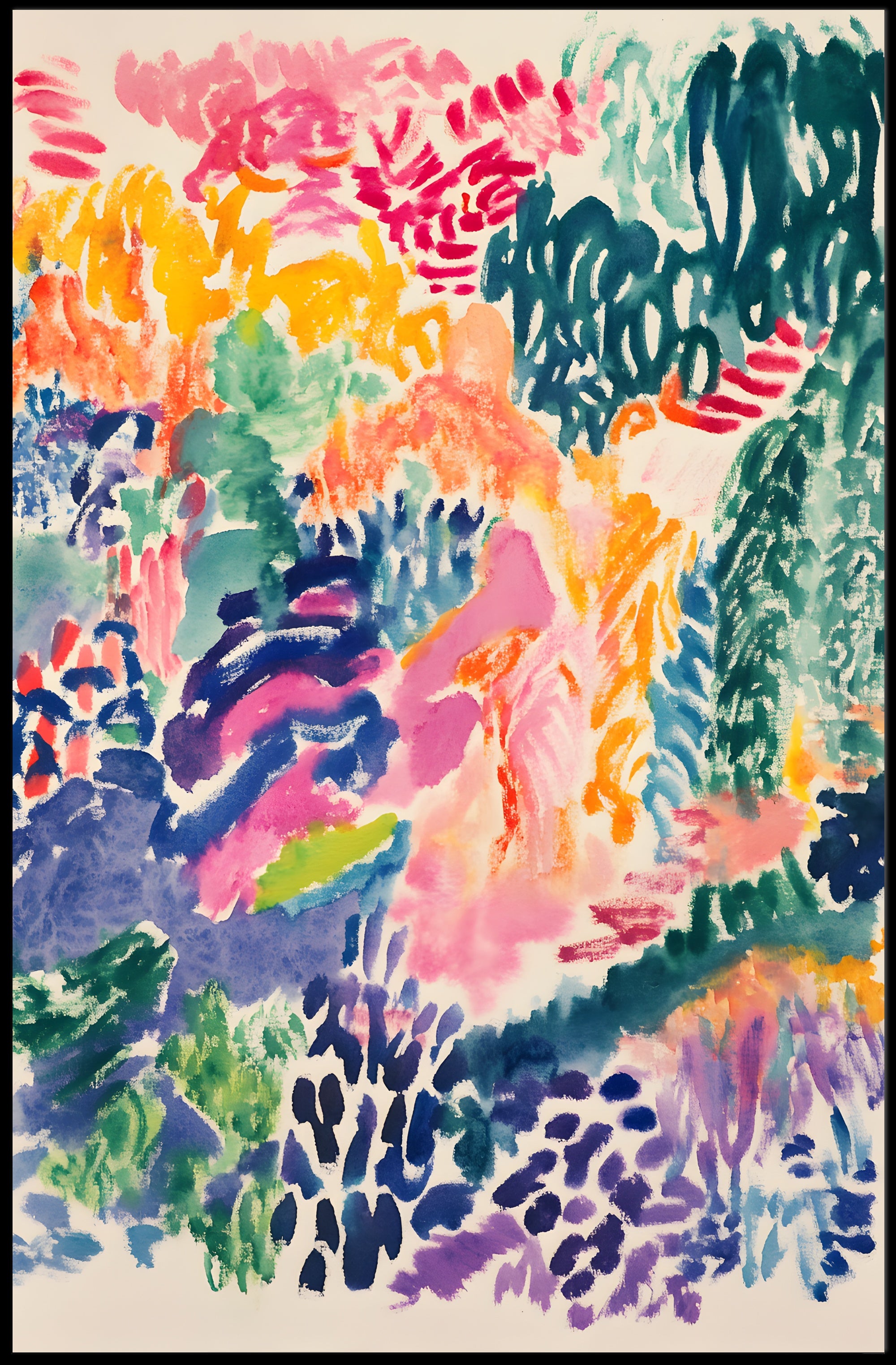 Abstract Vibrant Expressionism Art Print for Artistic, Pop Culture Poster PosterGoat