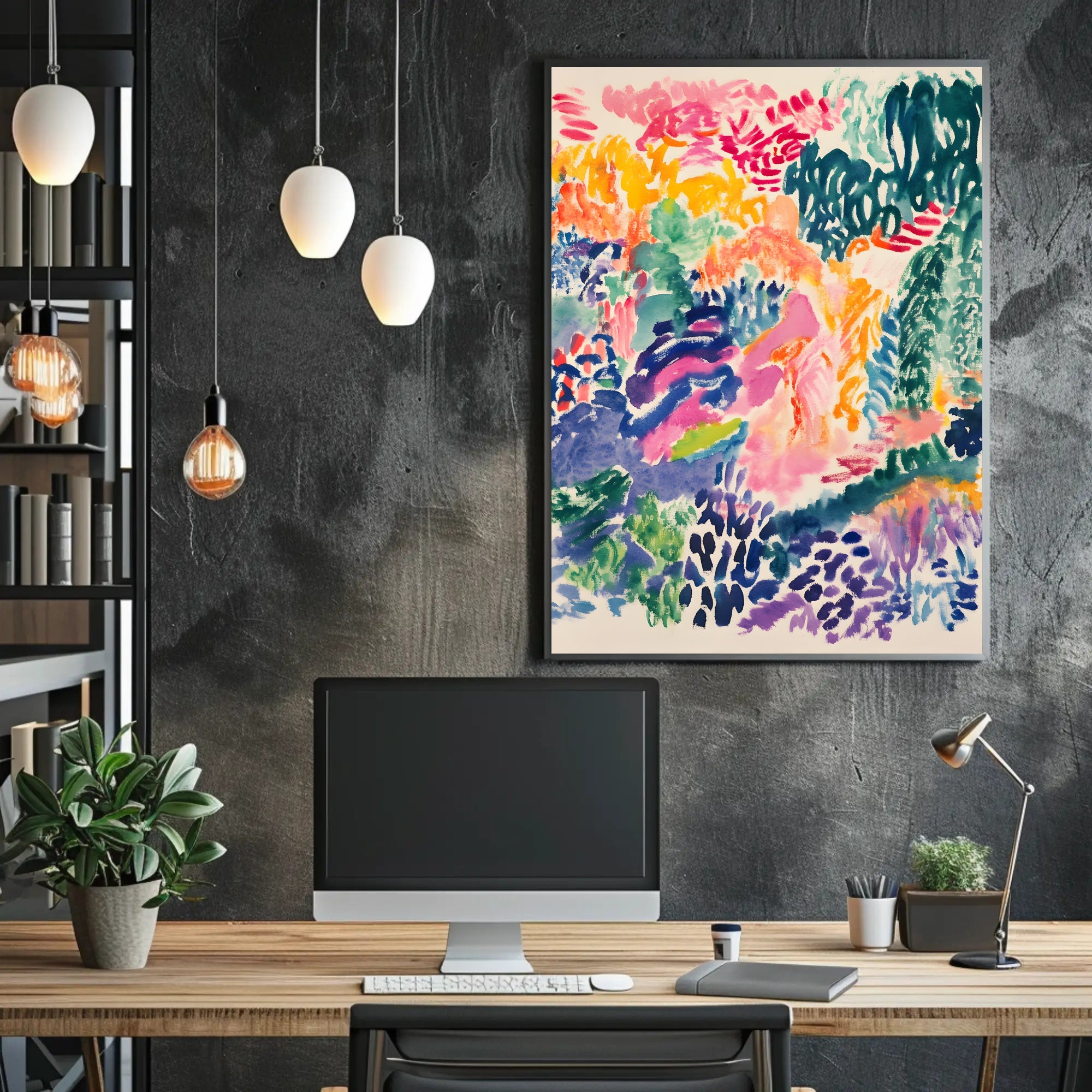 Abstract Vibrant Expressionism Art Print for Artistic, Pop Culture Poster PosterGoat