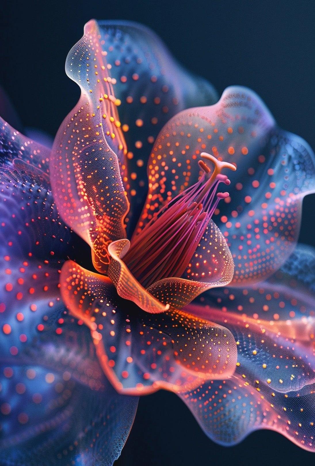 Abstract Vibrant Flower Design - Artistic Poster PosterGoat