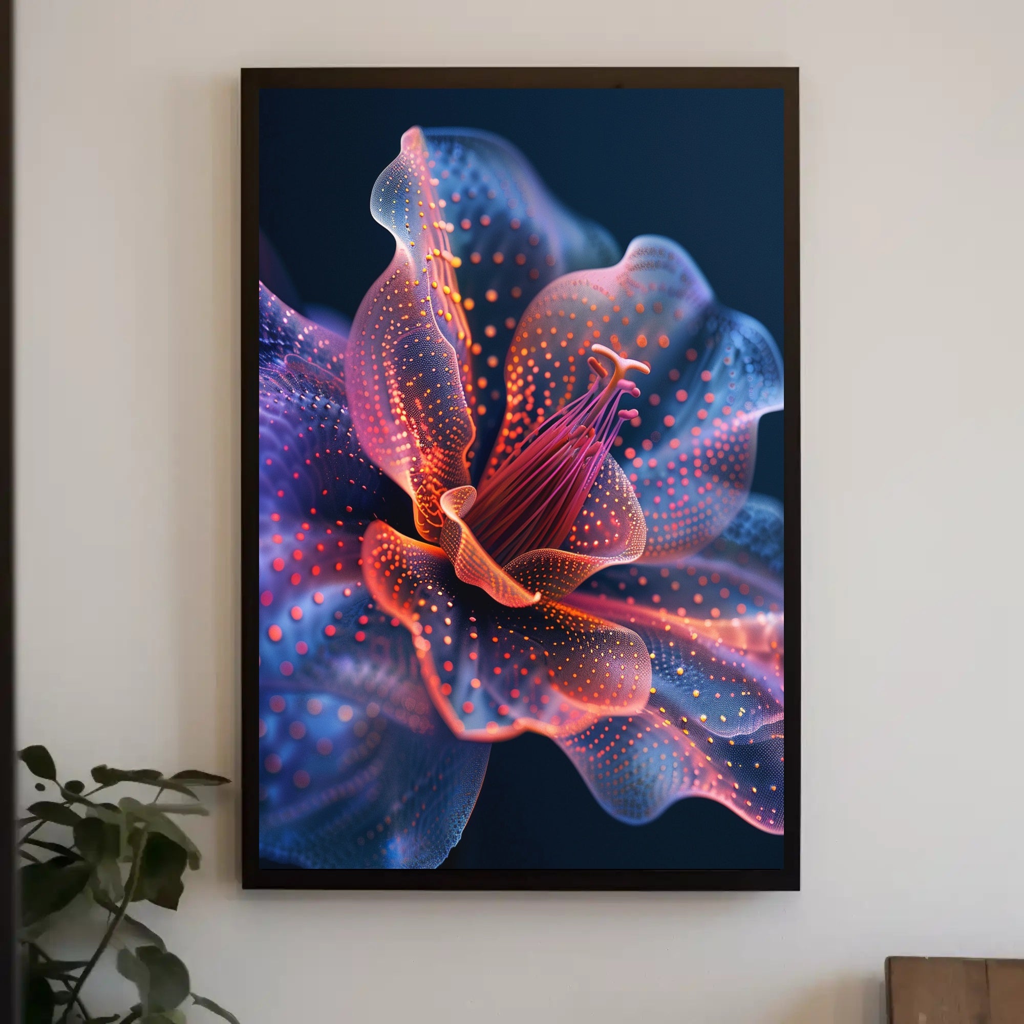 Abstract Vibrant Flower Design - Artistic Poster PosterGoat