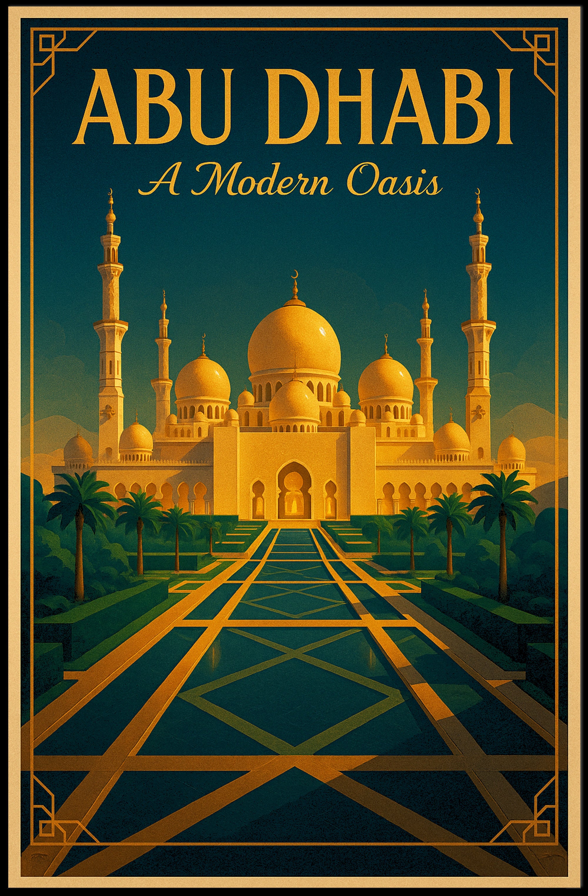 Abu Dhabi A Modern Oasis Poster PosterGoat