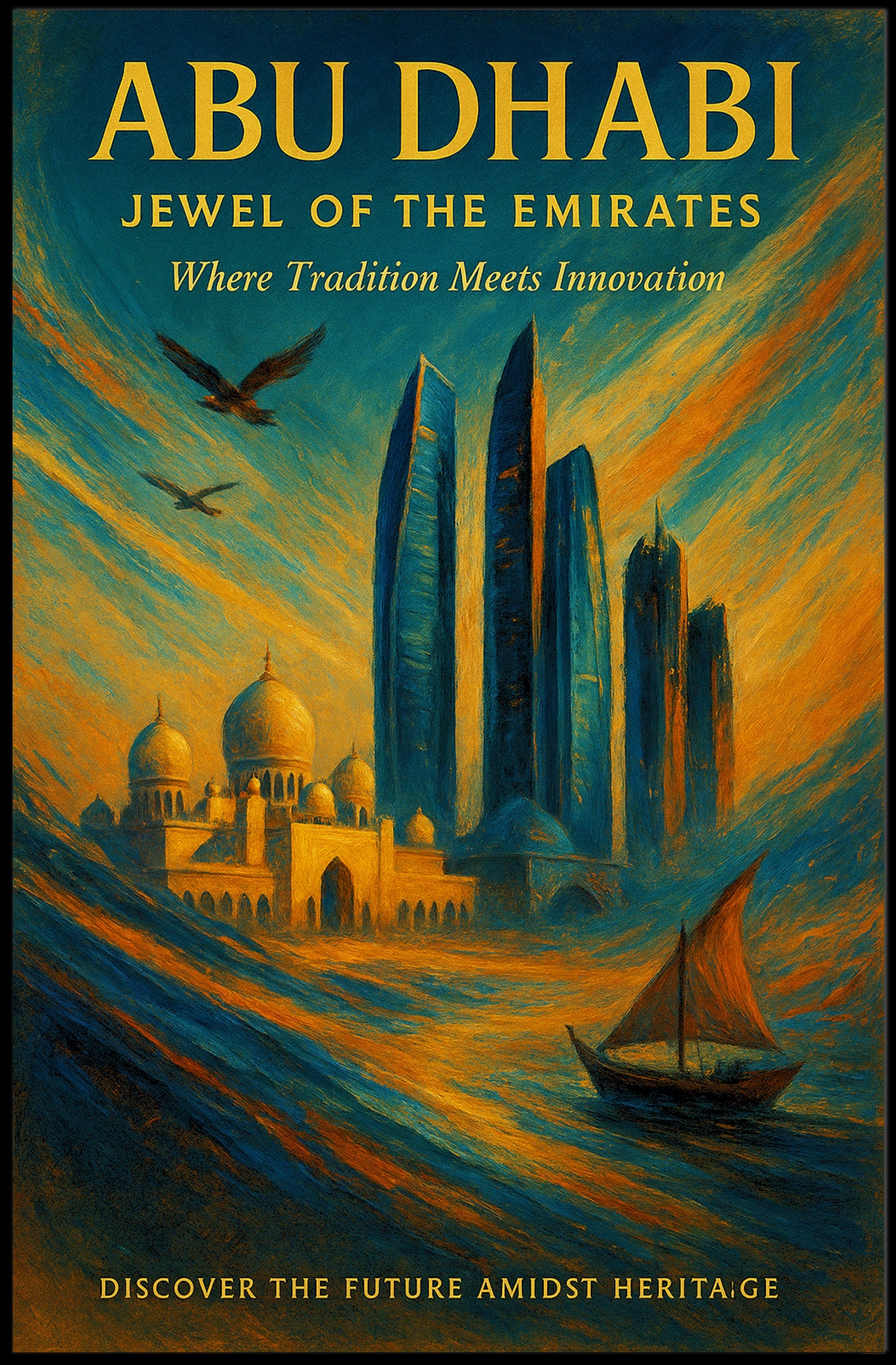 Abu Dhabi Jewel of the Emirates Poster PosterGoat