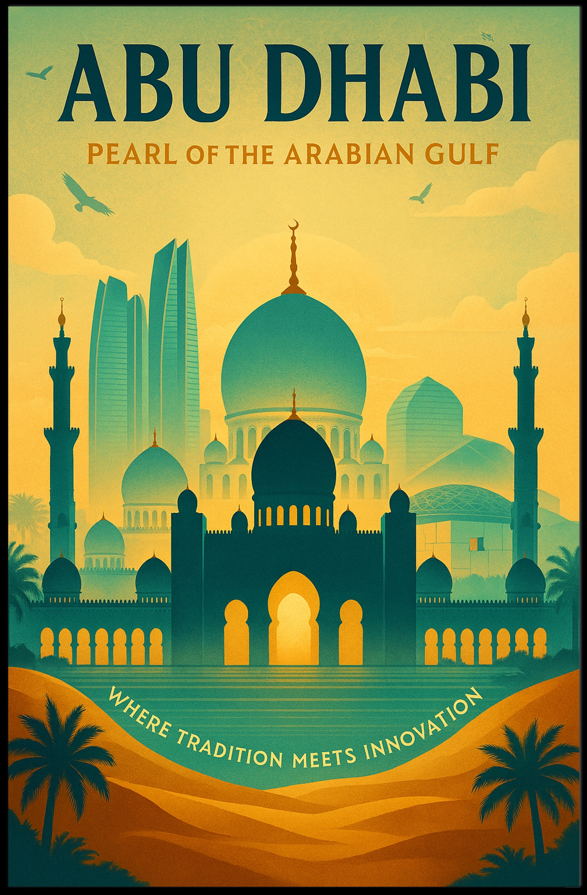Abu Dhabi Pearl Of The Arabian Gulf Poster PosterGoat