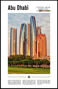 Abu Dhabi Skyline Art: Urban or Cityscape Poster PosterGoat