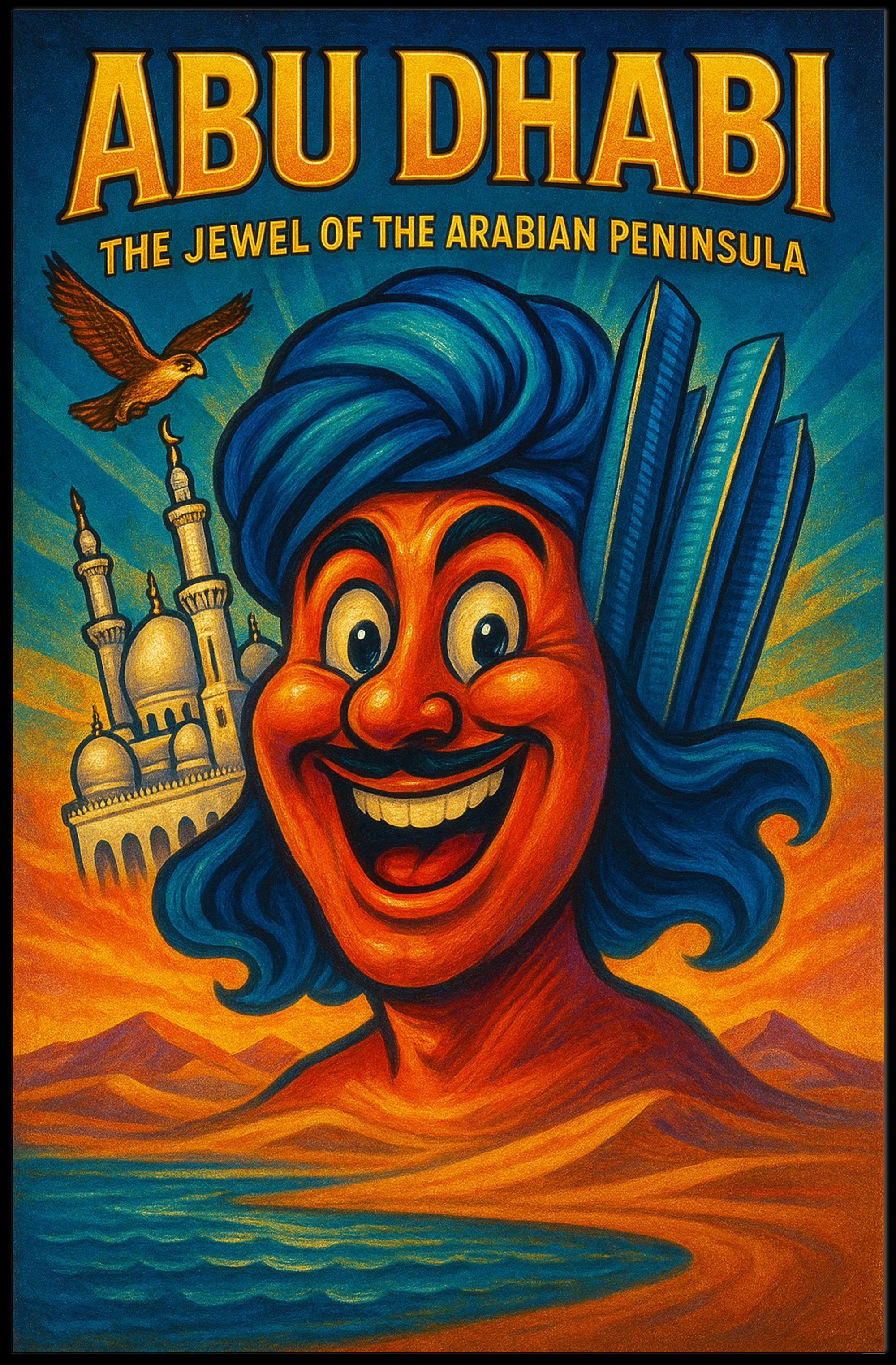 Abu Dhabi The Jewel of the Arabian Peninsula Poster PosterGoat