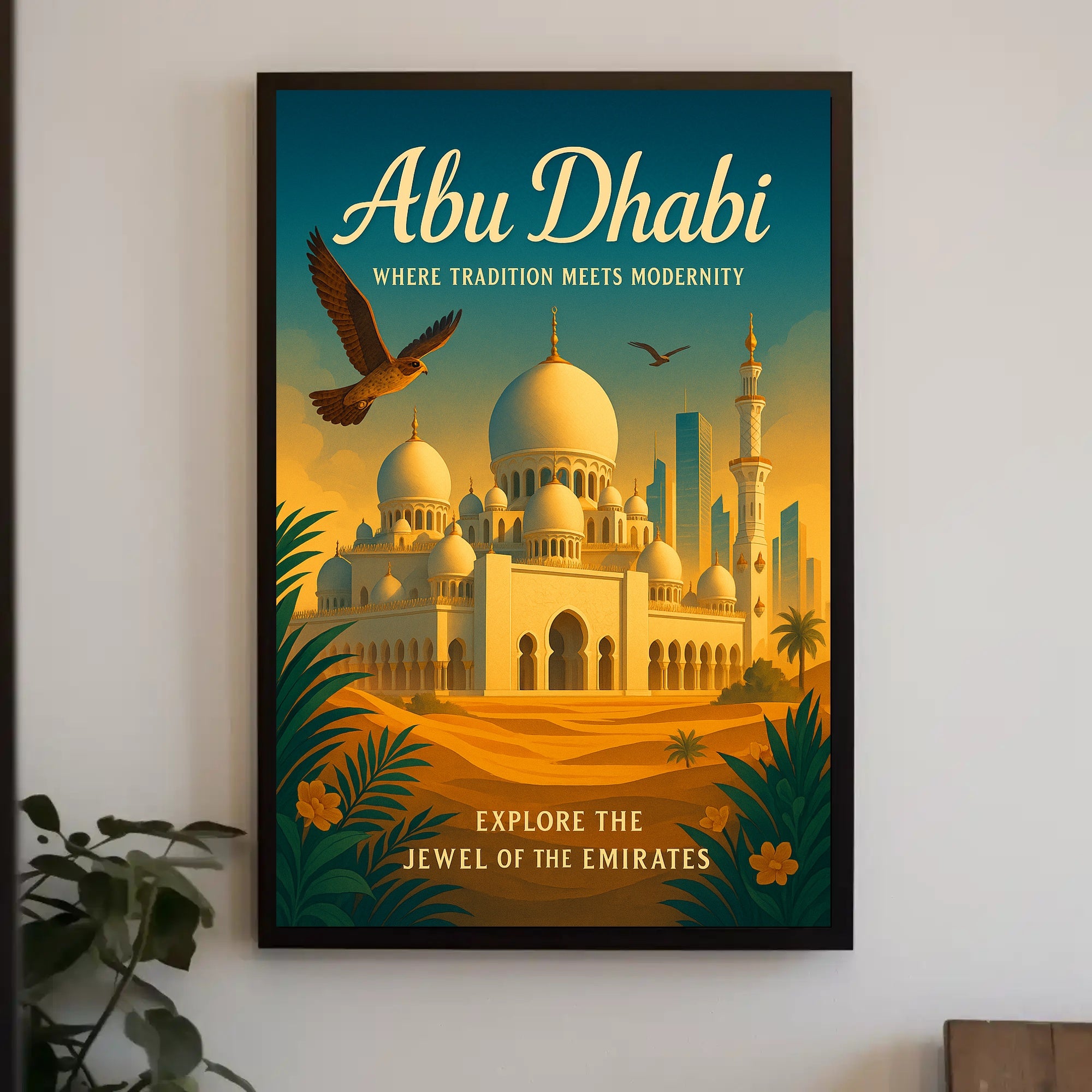 Abu Dhabi Tradition Meets Modernity Poster PosterGoat