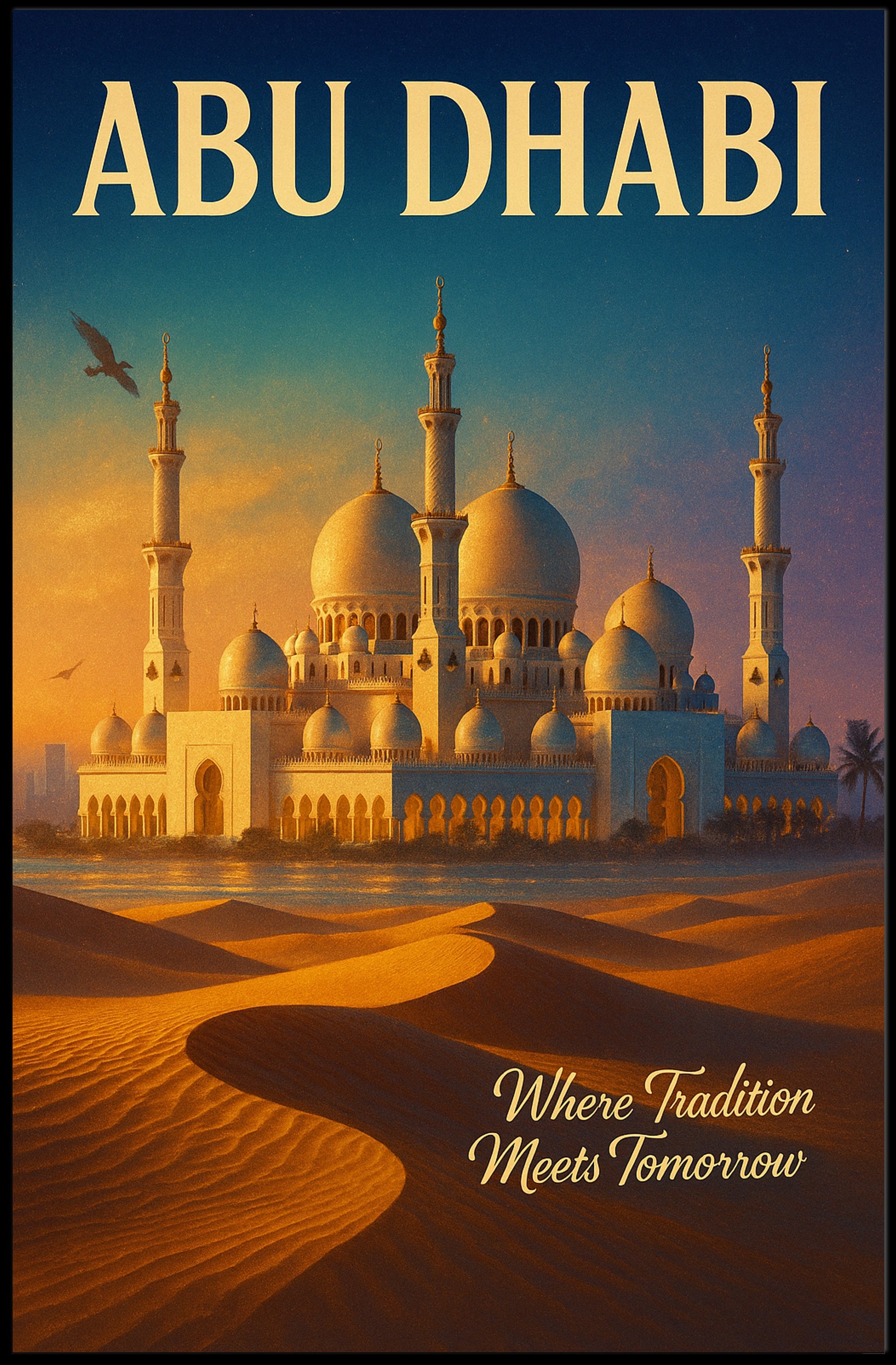 Abu Dhabi Traditional Meets Modern Poster PosterGoat