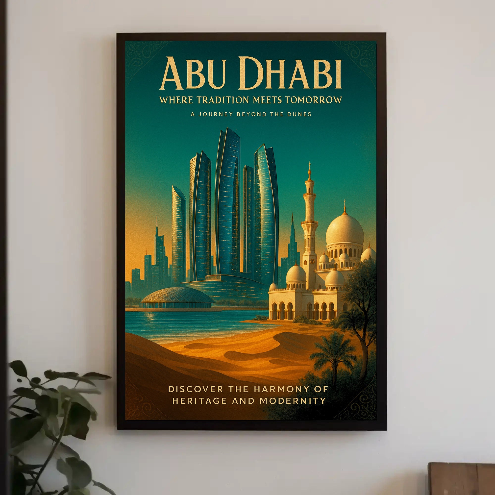 Abu Dhabi Where Tradition Meets Tomorrow Poster PosterGoat