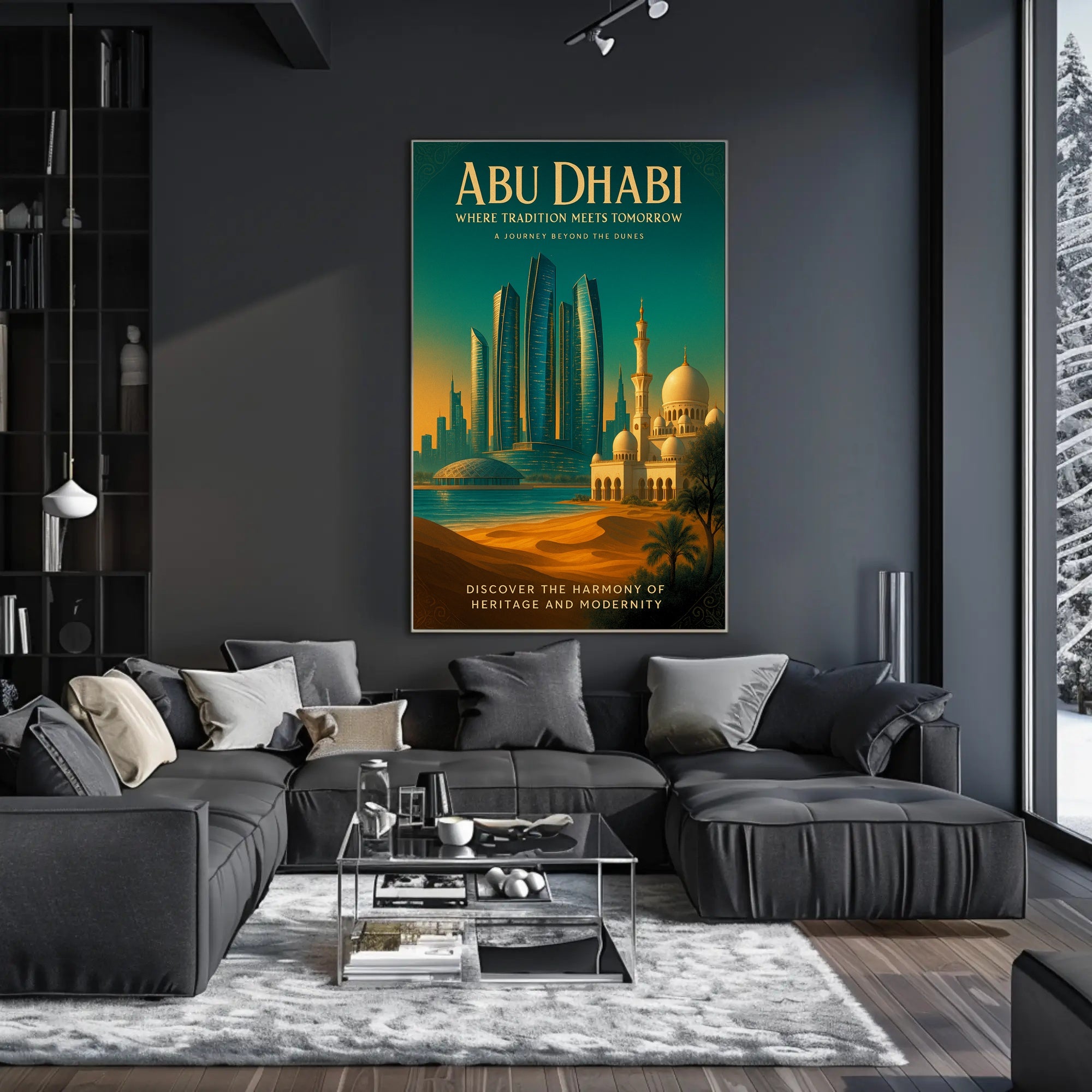 Abu Dhabi Where Tradition Meets Tomorrow Poster PosterGoat