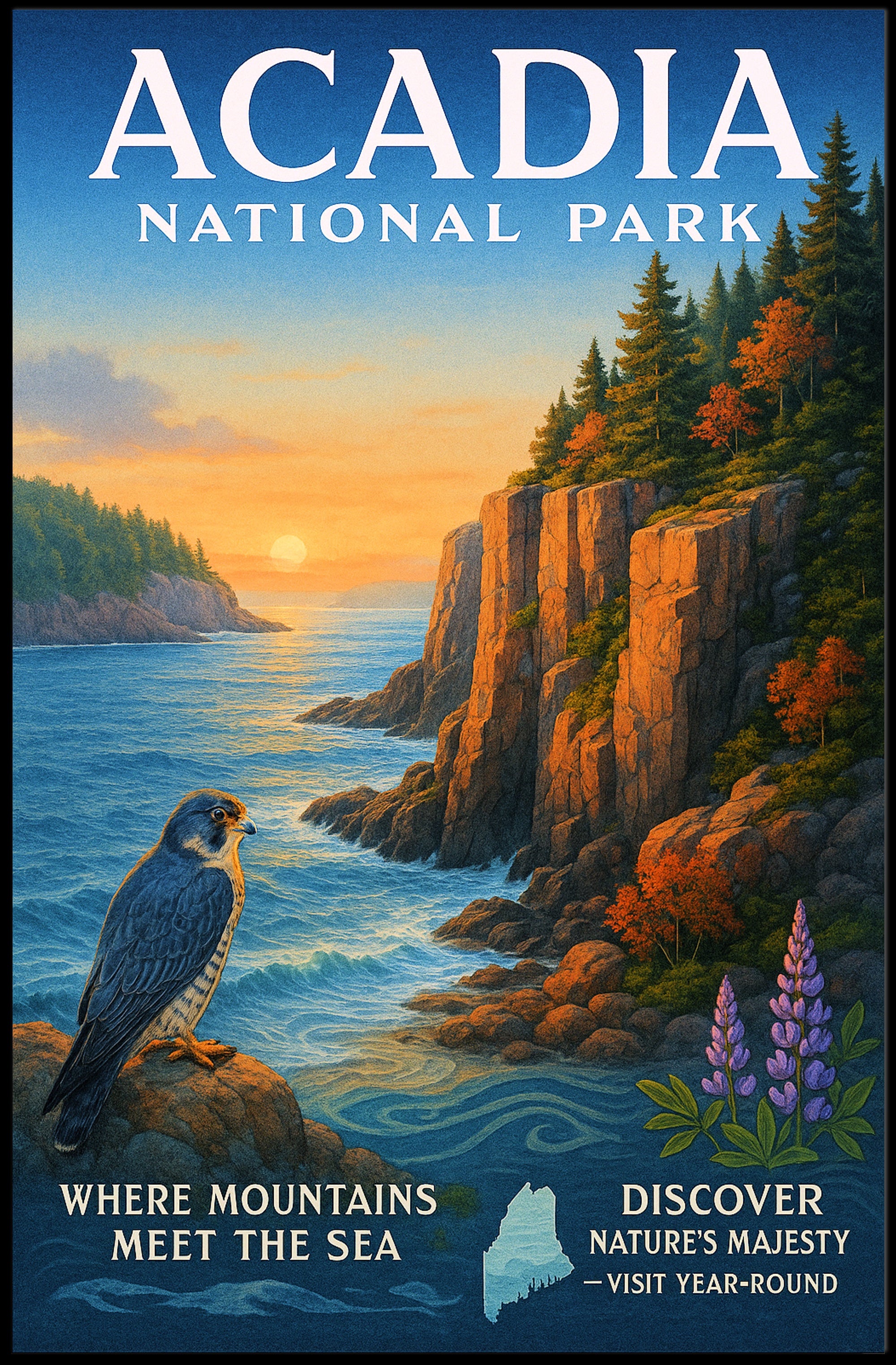 Acadia National Park Nature's Majesty Poster PosterGoat