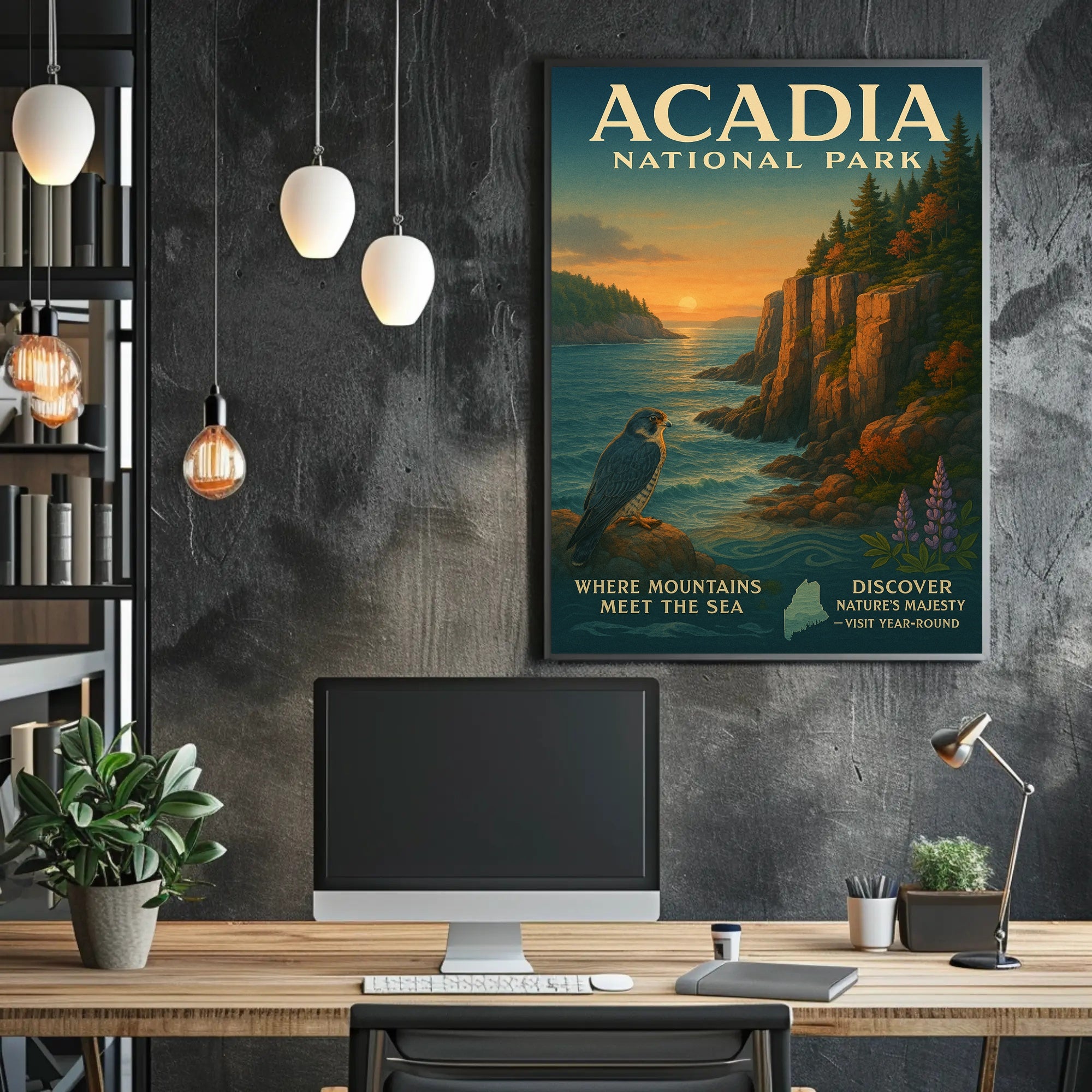 Acadia National Park Where Mountains Meet the Sea Poster PosterGoat