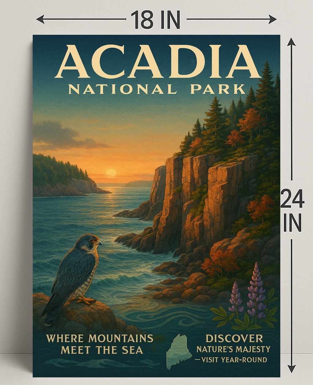 Acadia National Park Where Mountains Meet the Sea Poster PosterGoat