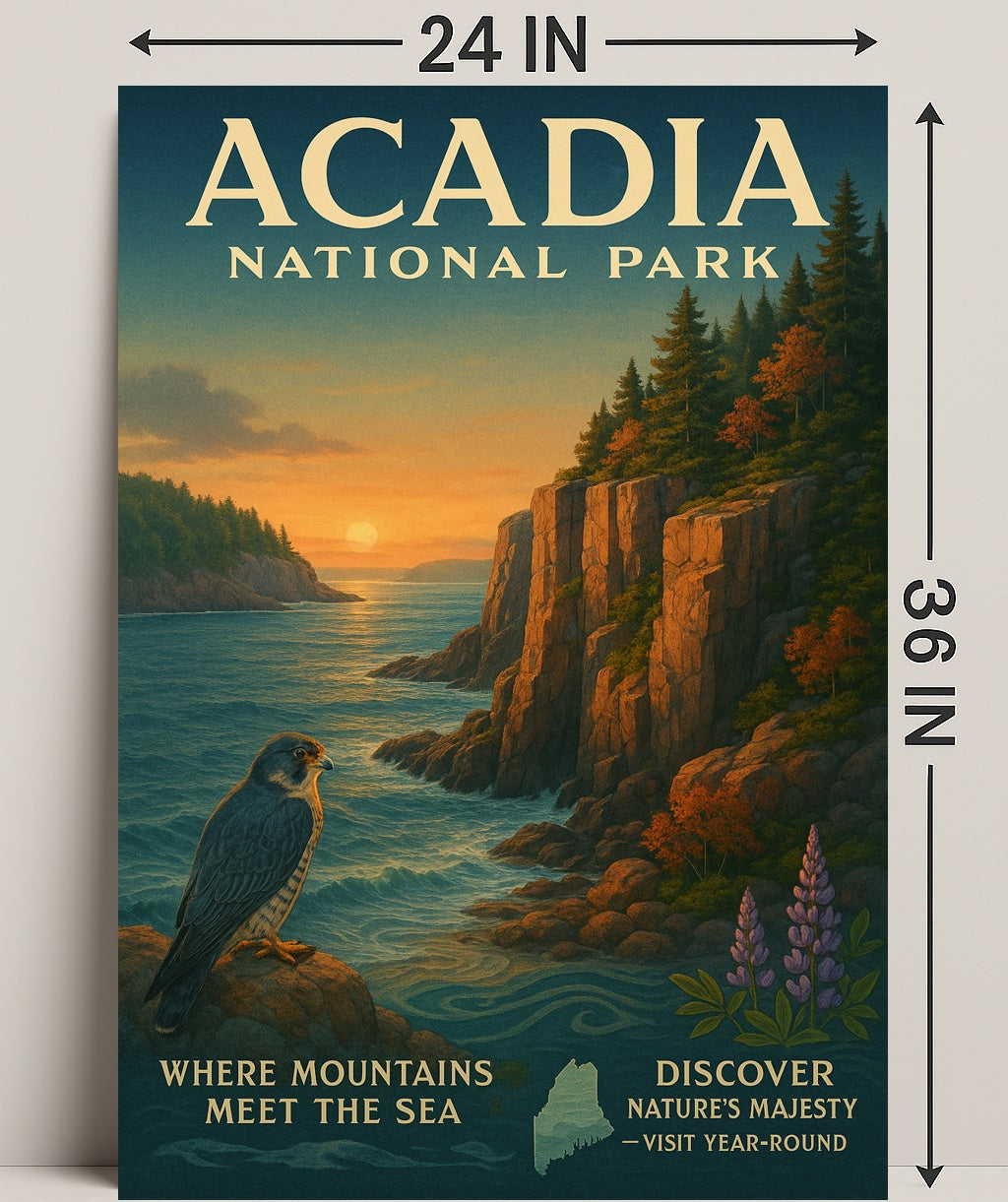 Acadia National Park Where Mountains Meet the Sea Poster PosterGoat