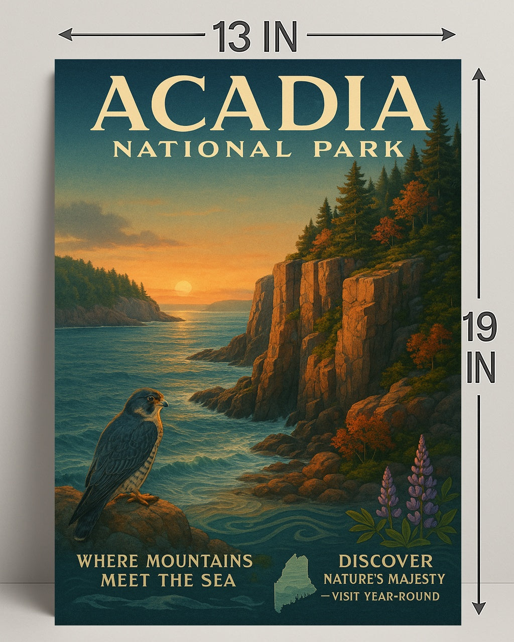 Acadia National Park Where Mountains Meet the Sea Poster PosterGoat