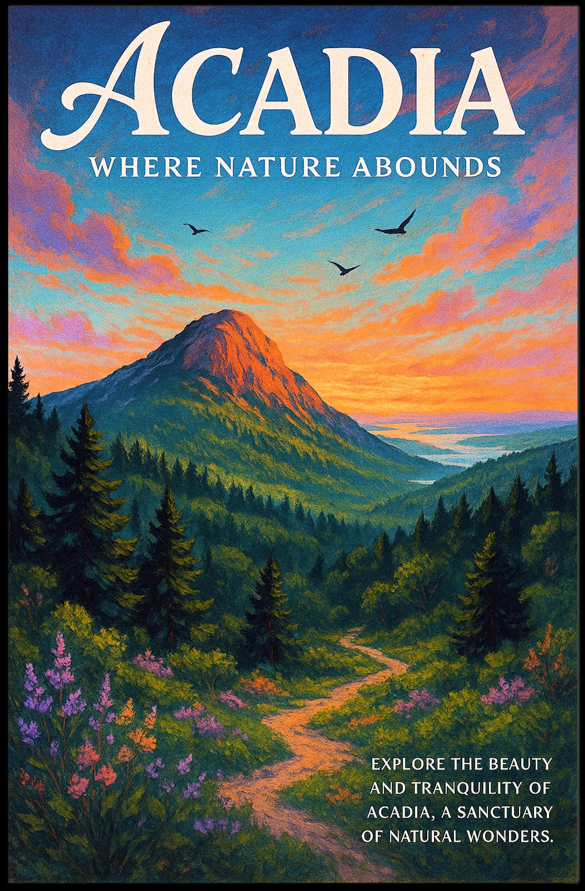 Acadia Tranquility Landscape National Park Poster PosterGoat