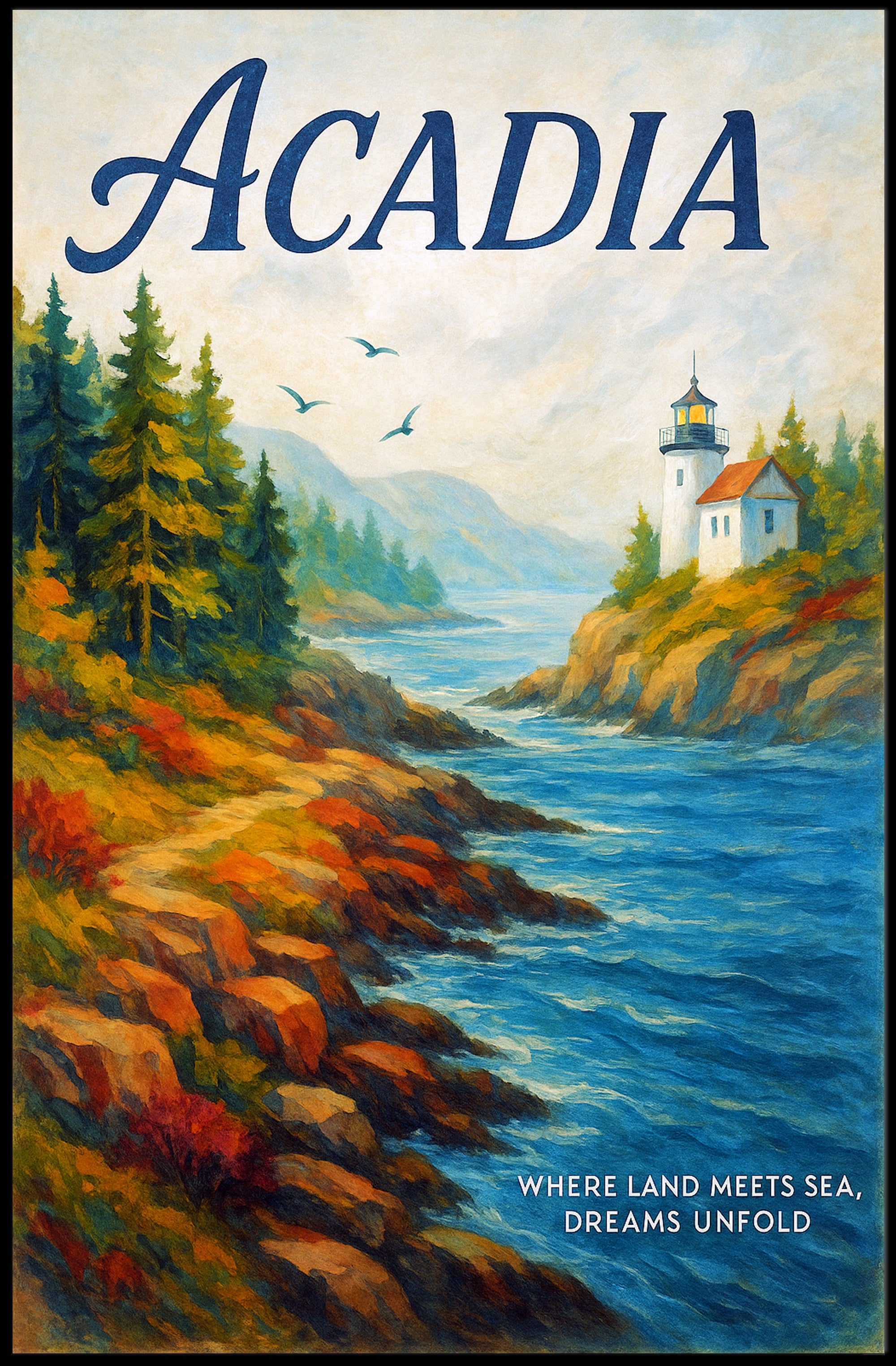 Acadia Where Land Meets Sea Poster PosterGoat