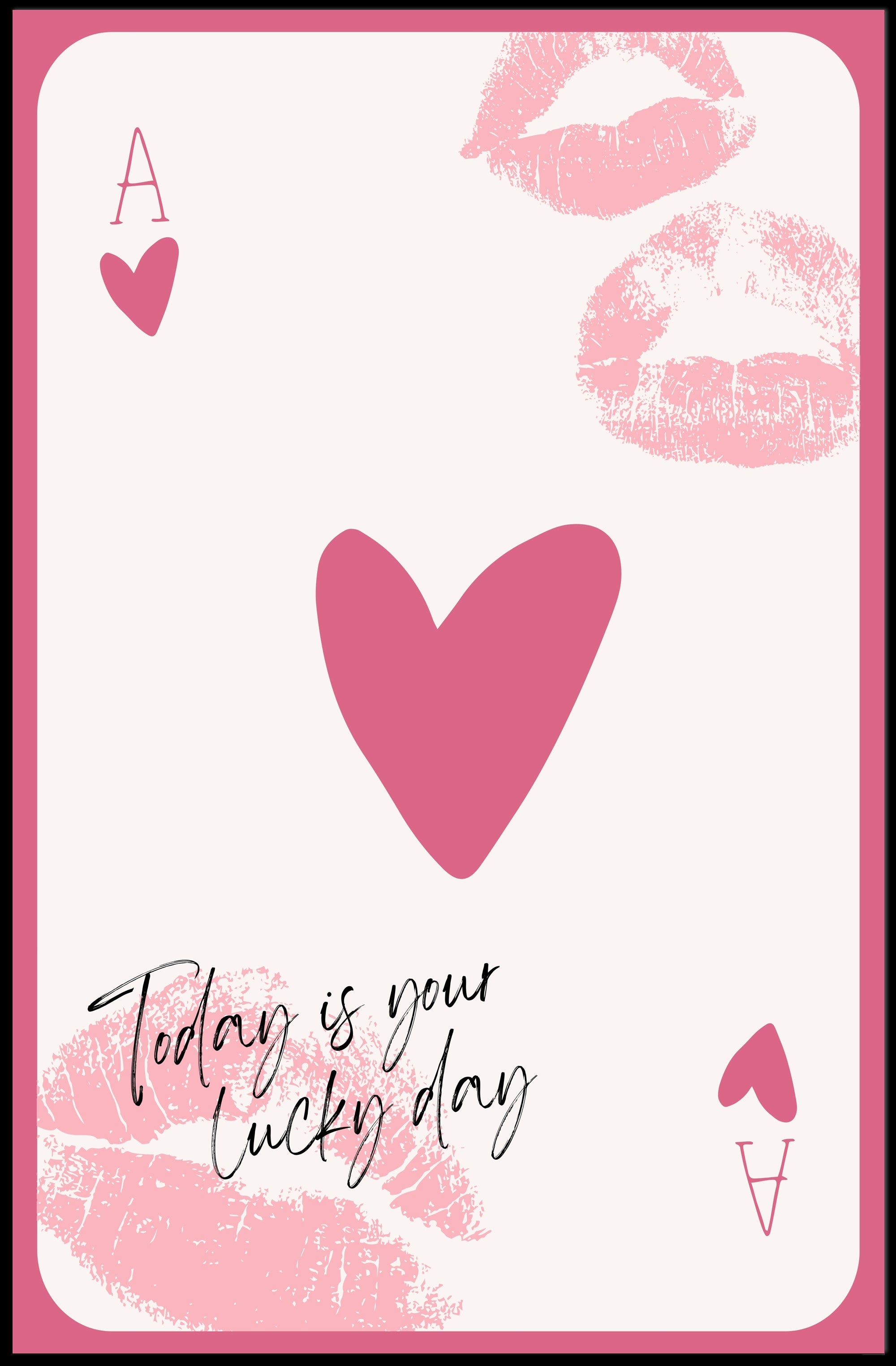 Ace of Hearts Modern Romantic Whimsical Art Poster PosterGoat