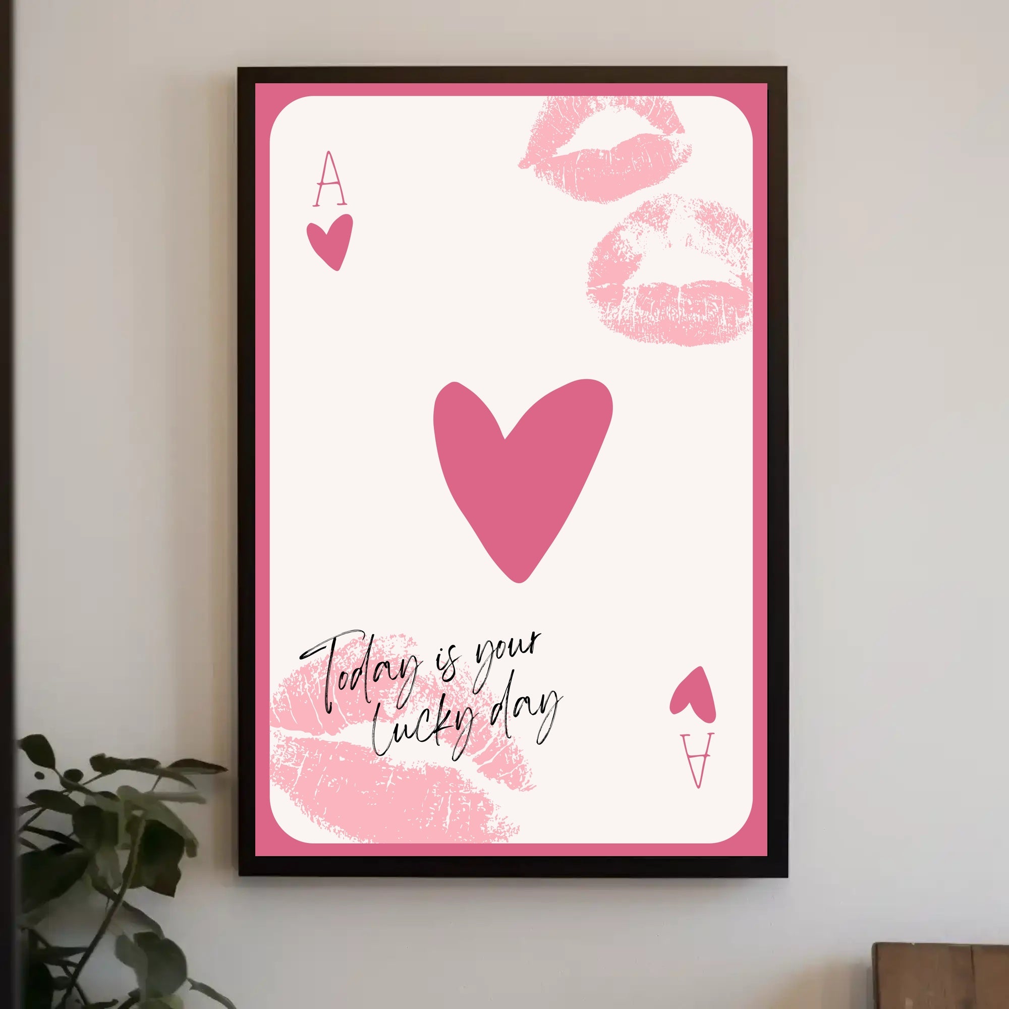 Ace of Hearts Modern Romantic Whimsical Art Poster PosterGoat