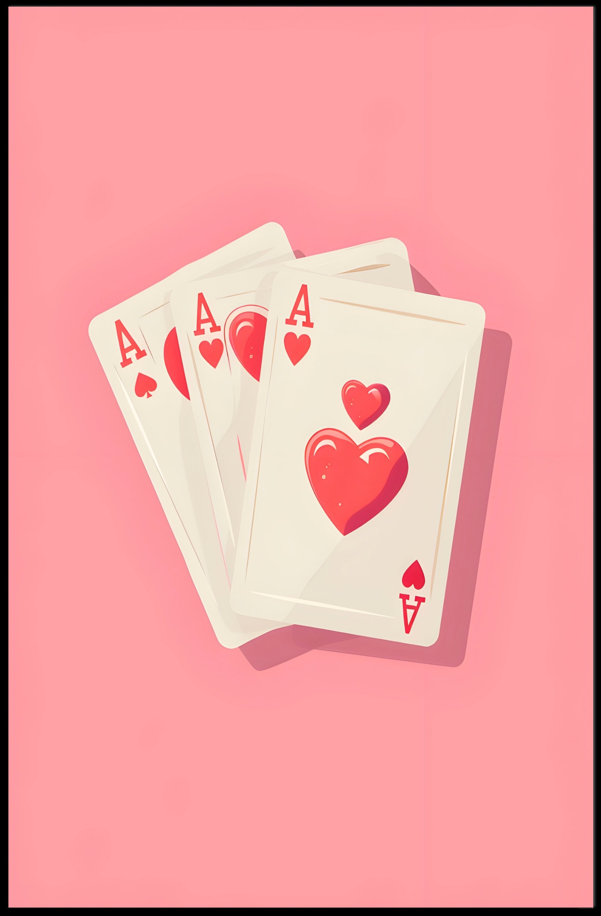 Aces of Hearts: Playful Modern Design Artistic Poster PosterGoat