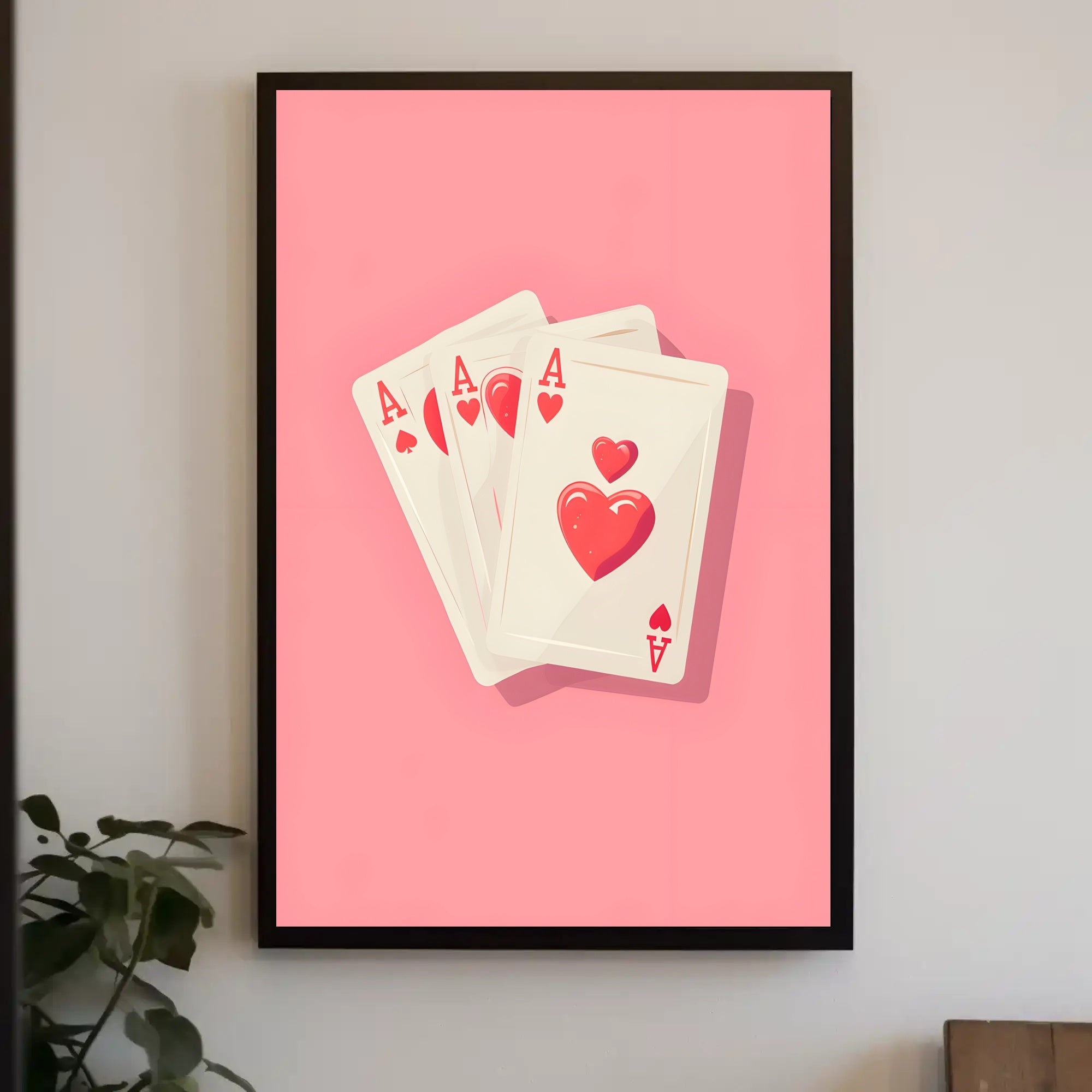 Aces of Hearts: Playful Modern Design Artistic Poster PosterGoat