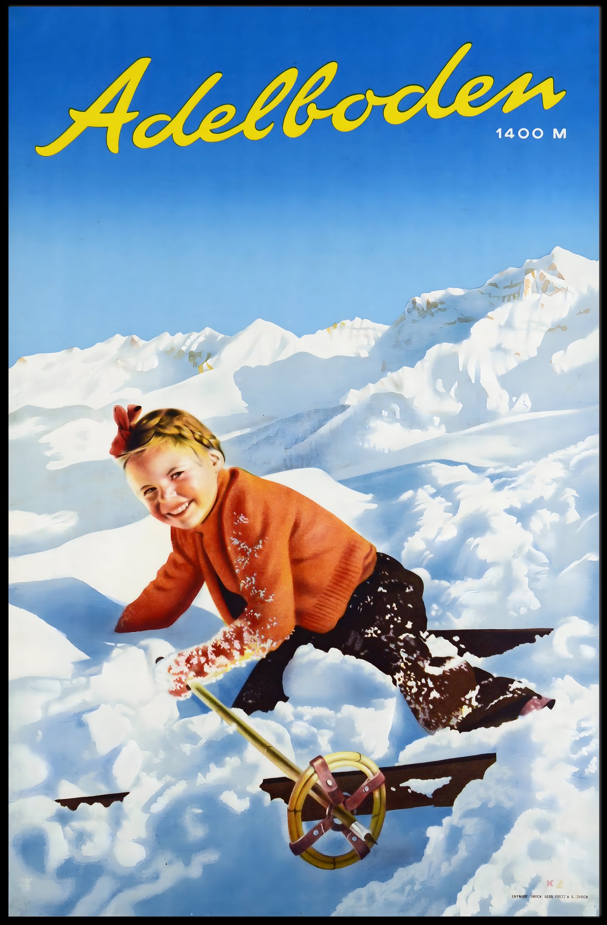 Adelboden Winter Adventure Poster PosterGoat