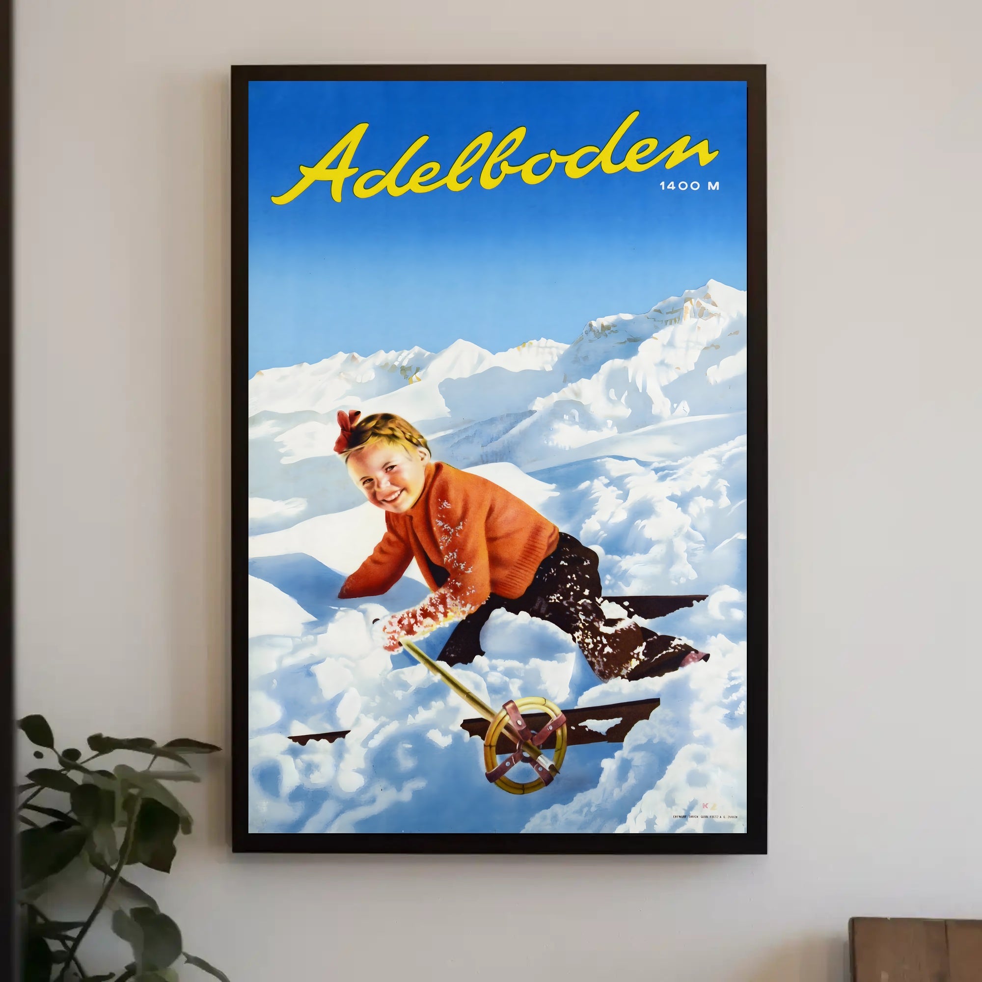Adelboden Winter Adventure Poster PosterGoat