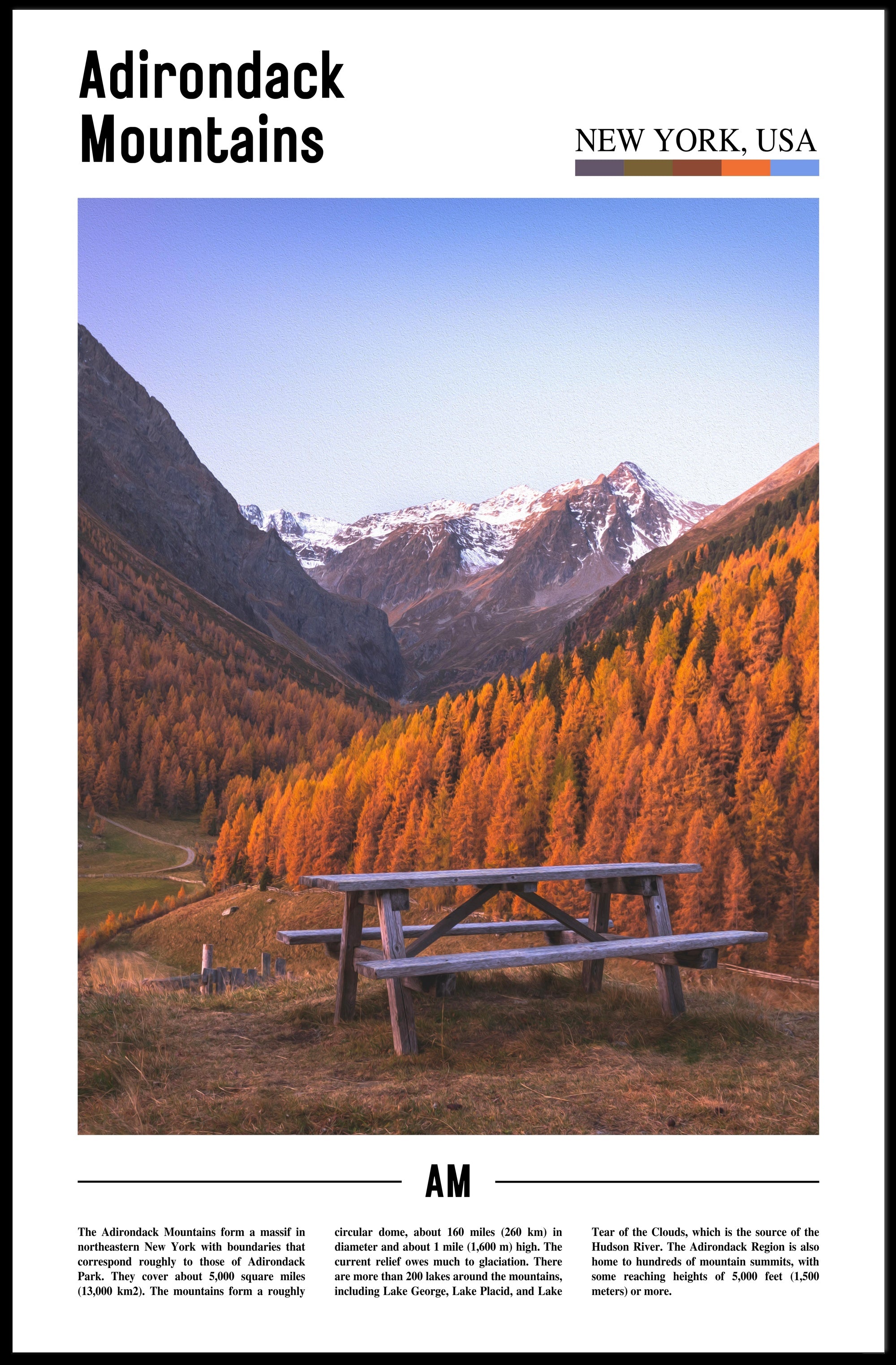 Adirondack Mountains Scenic View National Park Poster PosterGoat