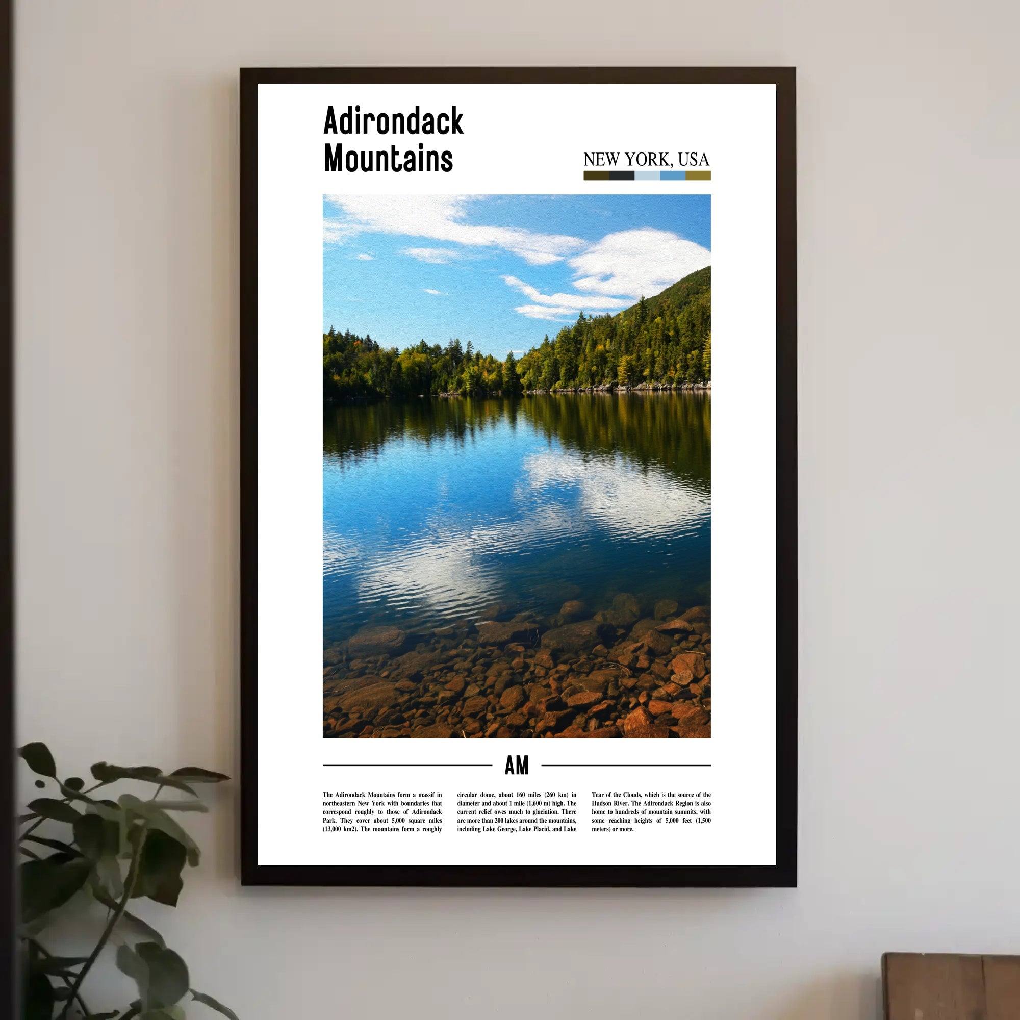 Adirondack Serenity Scenic View Travel Poster PosterGoat