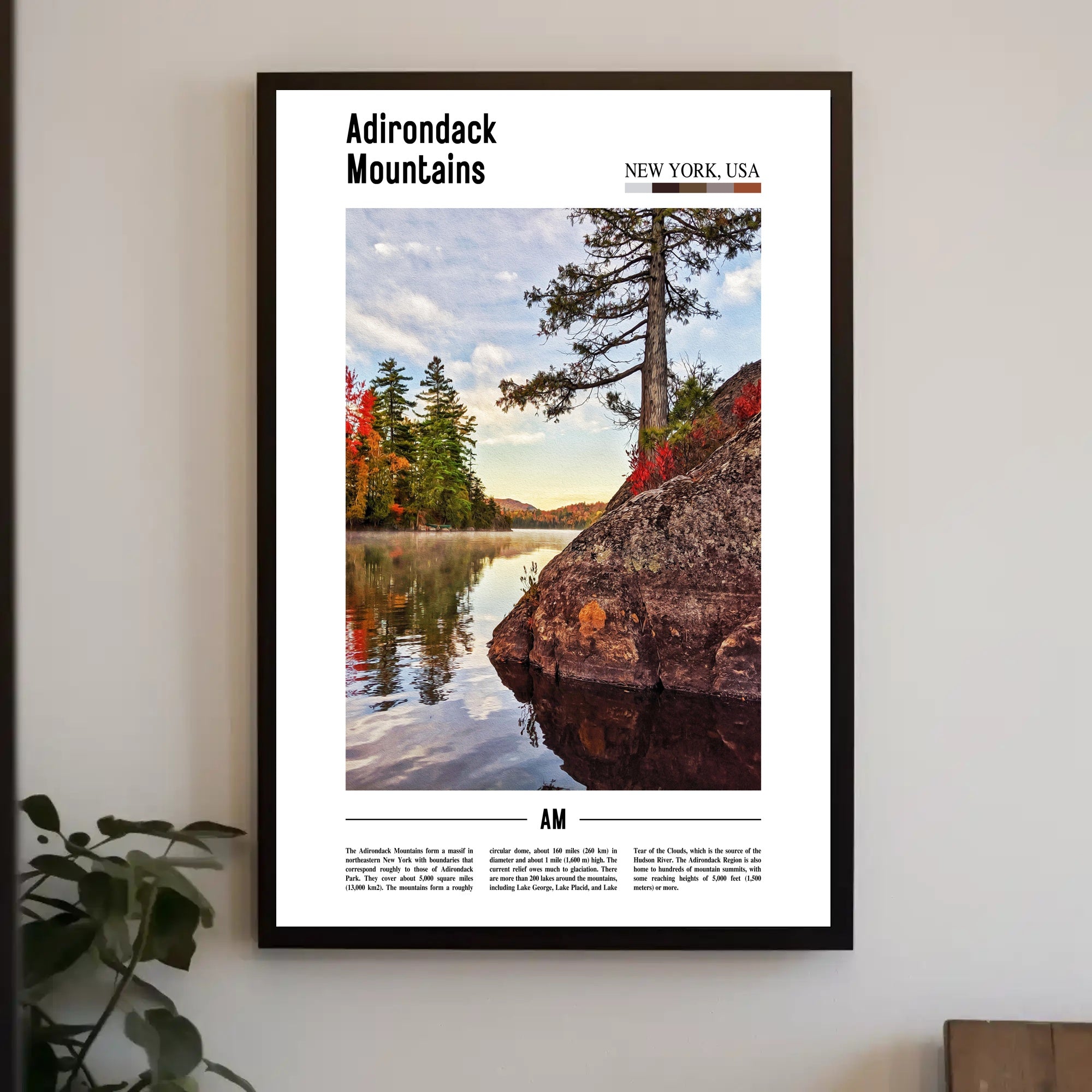 Adirondack Tranquility Lake View National Park Poster PosterGoat