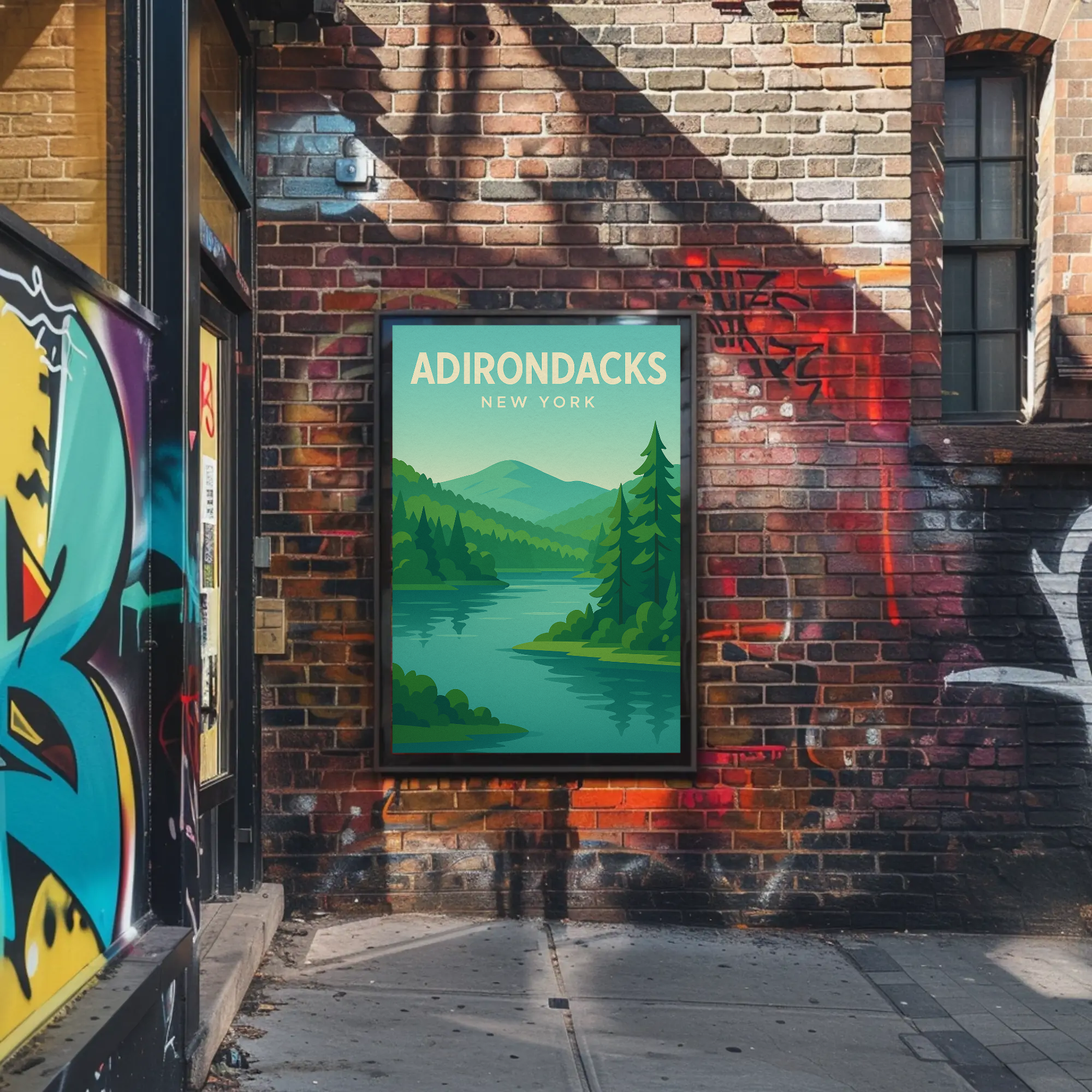 Adirondacks New York Minimalist Nature Travel Poster PosterGoat