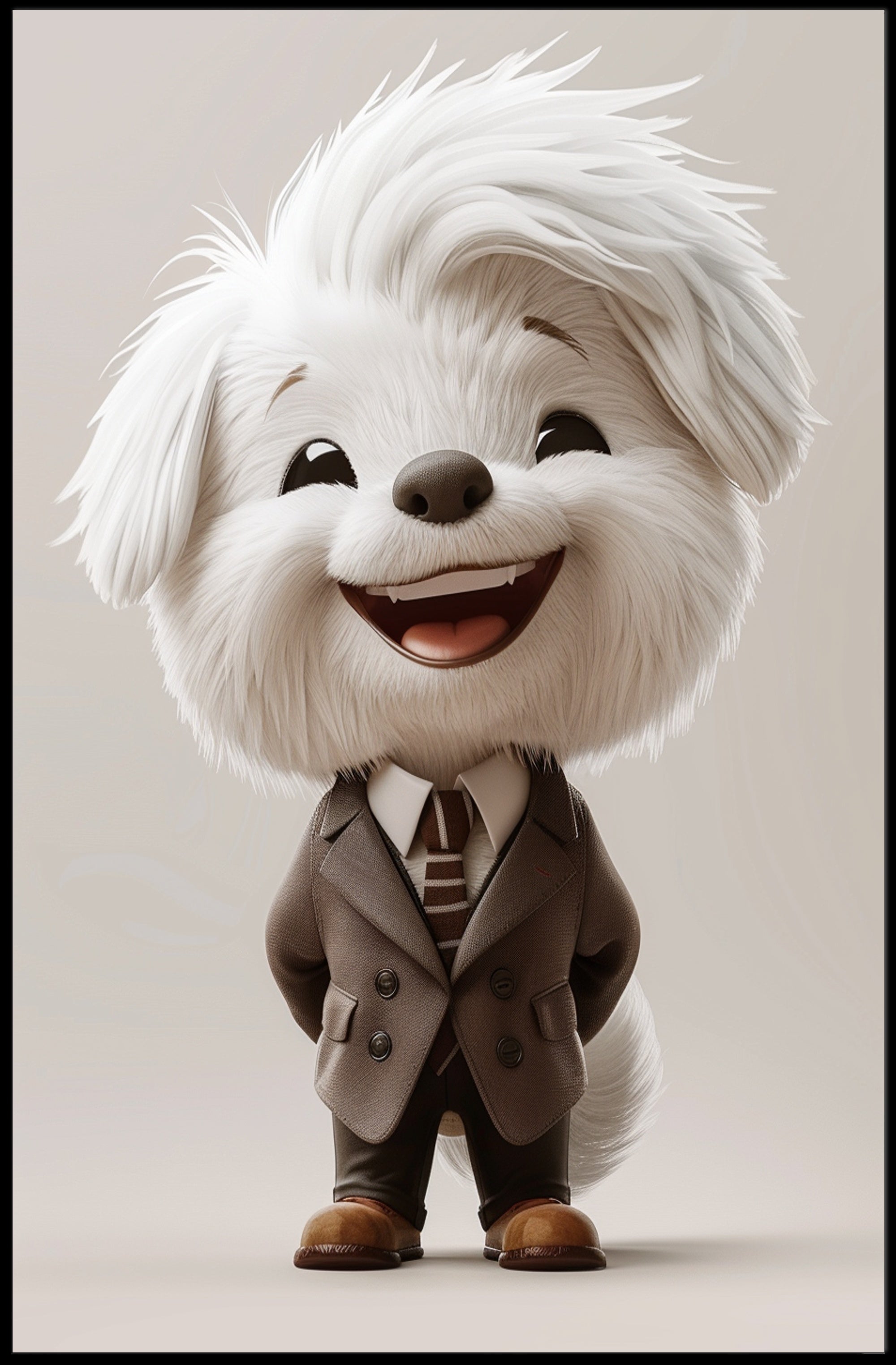 Adorable Dog in Stylish Suit Animal Poster PosterGoat
