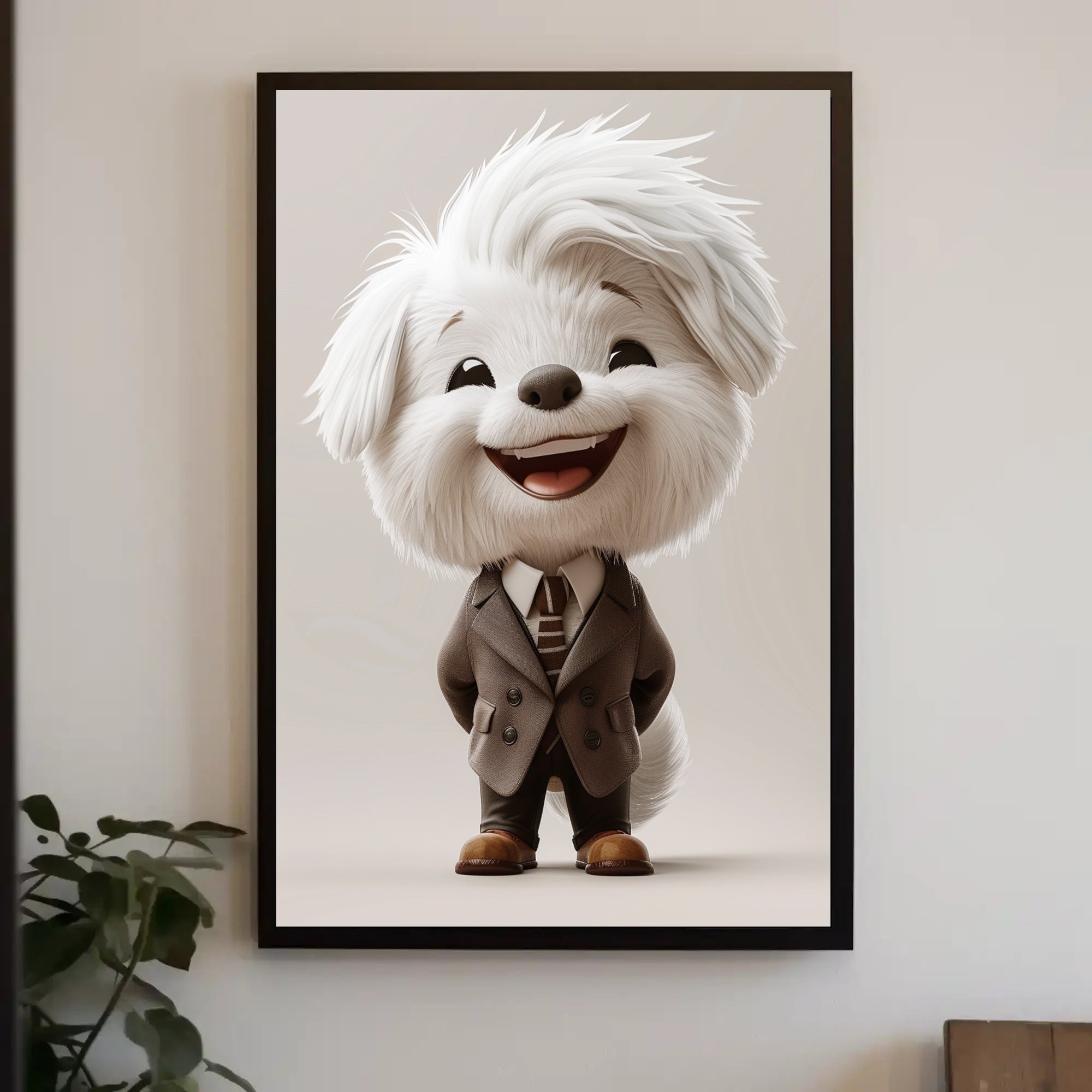 Adorable Dog in Stylish Suit Animal Poster PosterGoat