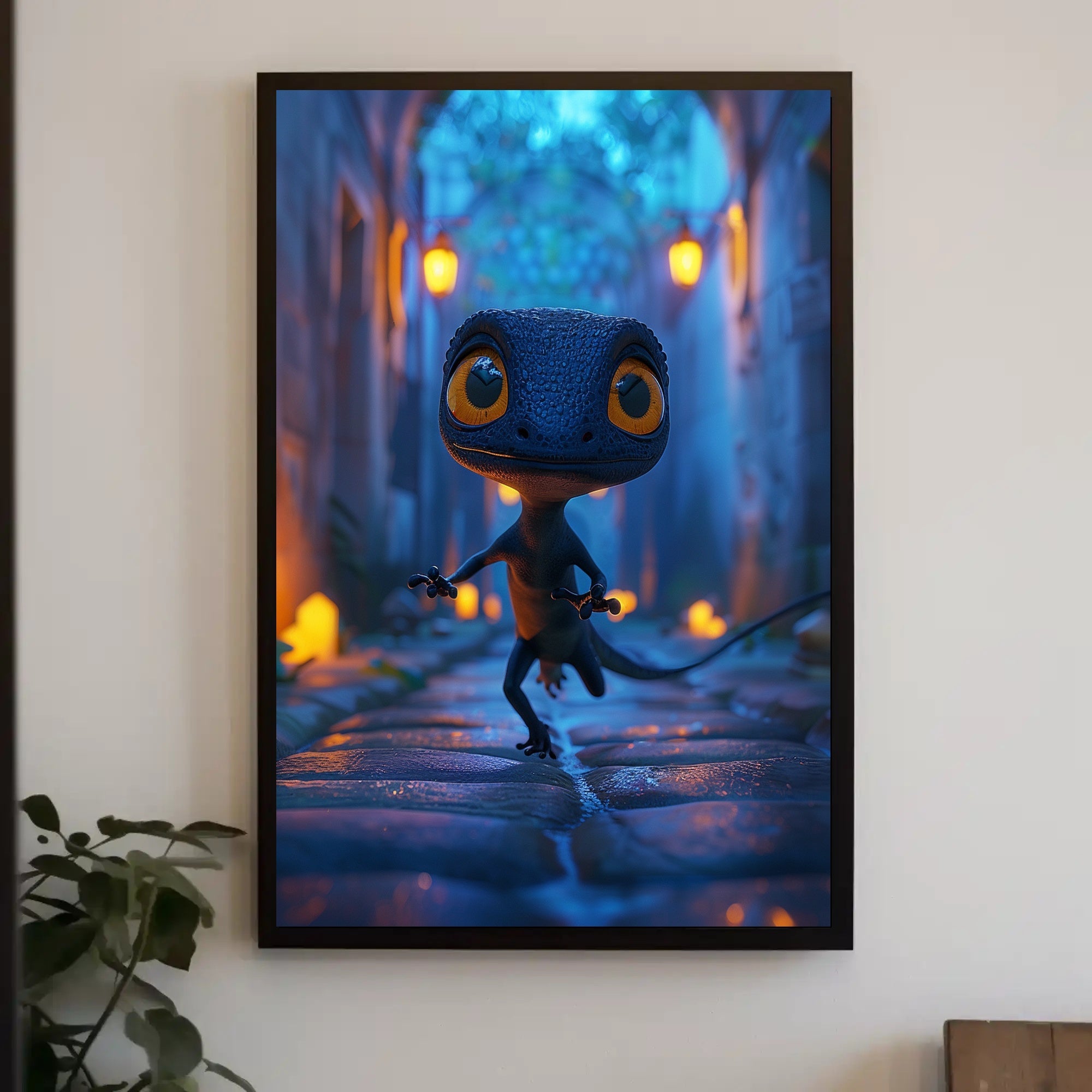 Adventurous Lizard Stroll Fantasy or Mythology Poster PosterGoat