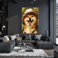 Adventurous Shiba Inu in Safari Hat Animal Poster PosterGoat