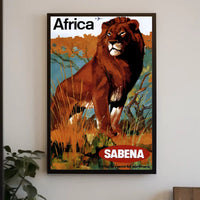 Africa Wildlife Travel Adventure Sabena Airlines Poster PosterGoat