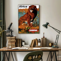 Africa Wildlife Travel Adventure Sabena Airlines Poster PosterGoat