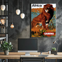 Africa Wildlife Travel Adventure Sabena Airlines Poster PosterGoat