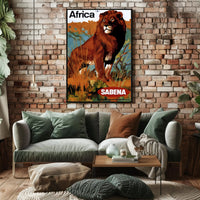 Africa Wildlife Travel Adventure Sabena Airlines Poster PosterGoat