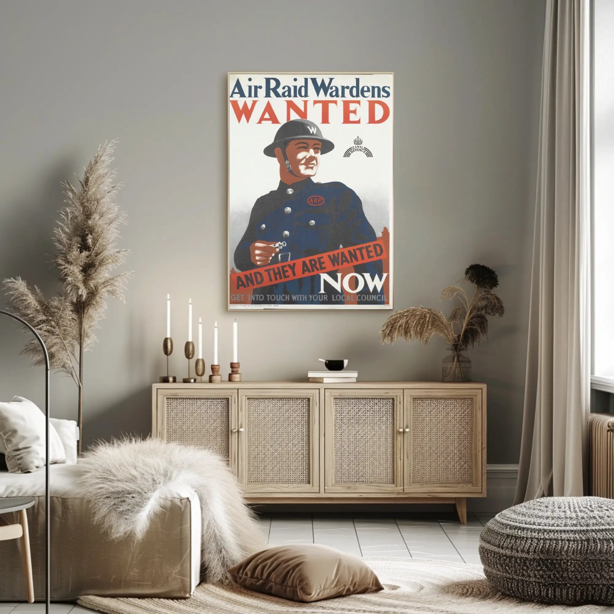 Air Raid Wardens Wanted Poster PosterGoat