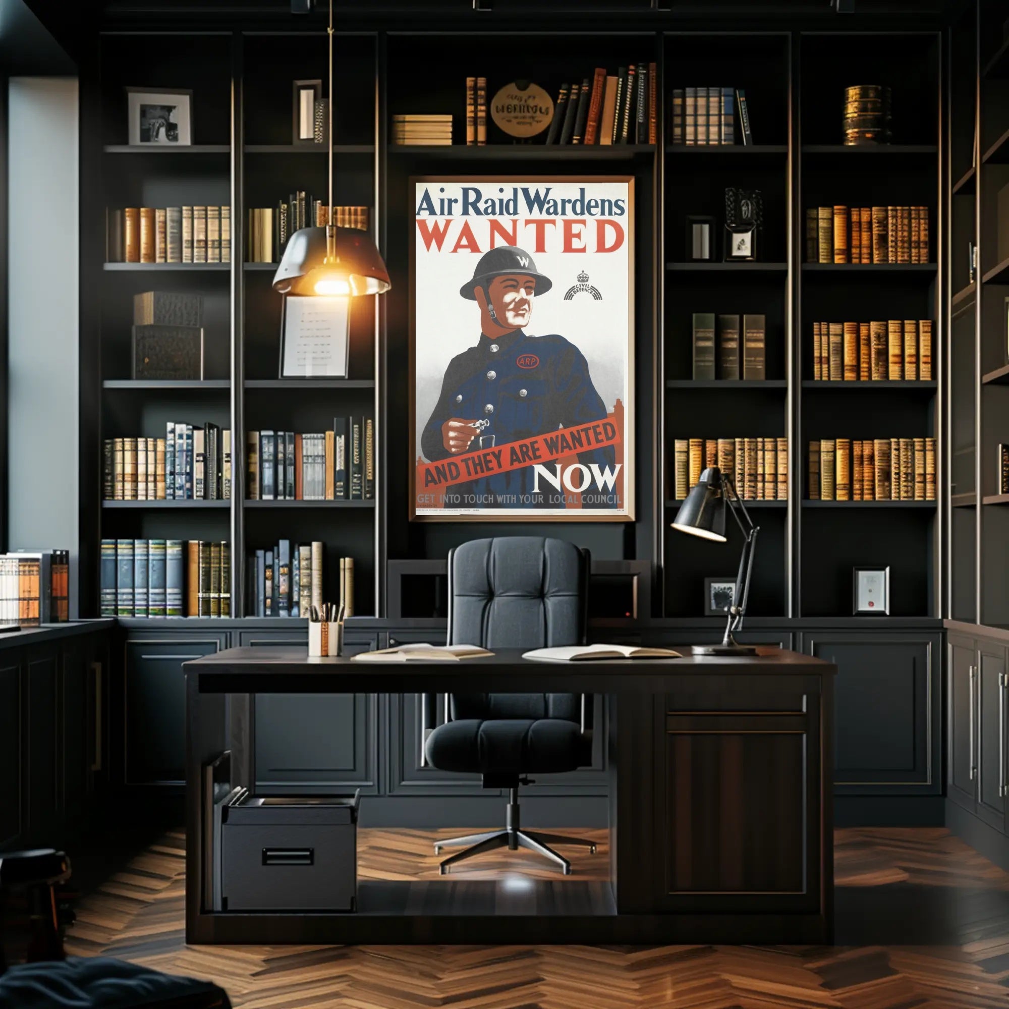 Air Raid Wardens Wanted Poster PosterGoat